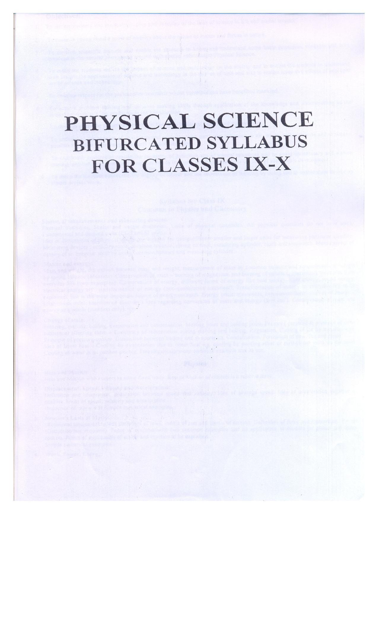 WBBSE Class 10th Syllabus Physical Science IndCareer Docs