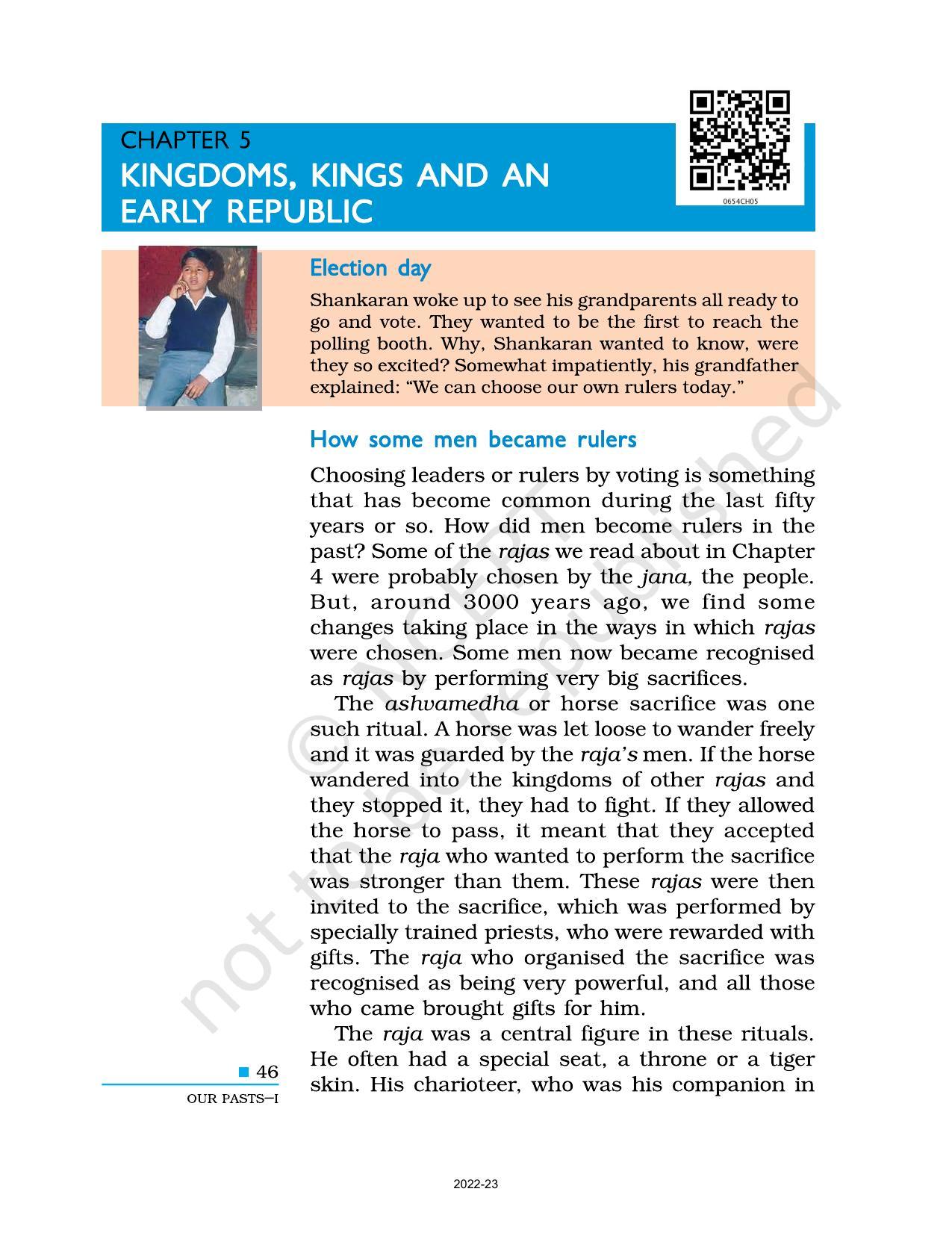 NCERT Book For Class 6 Social Science(History) : Chapter 5-Kingdoms ...