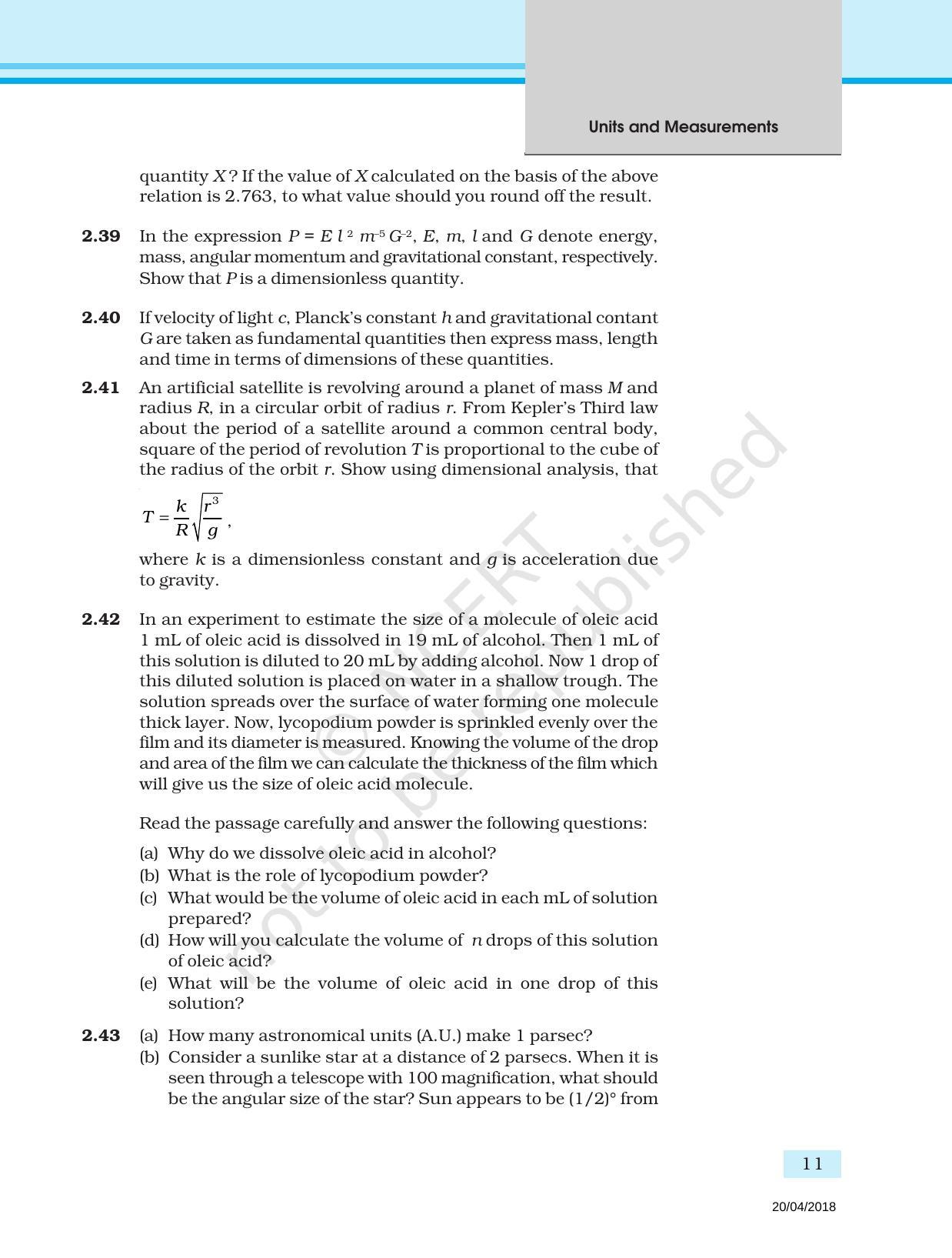 NCERT Exemplar Book for Class 11 Physics: Chapter 1 Units and Measurements - Page 7