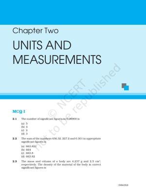 NCERT Exemplar Book for Class 11 Physics: Chapter 1 Units and Measurements