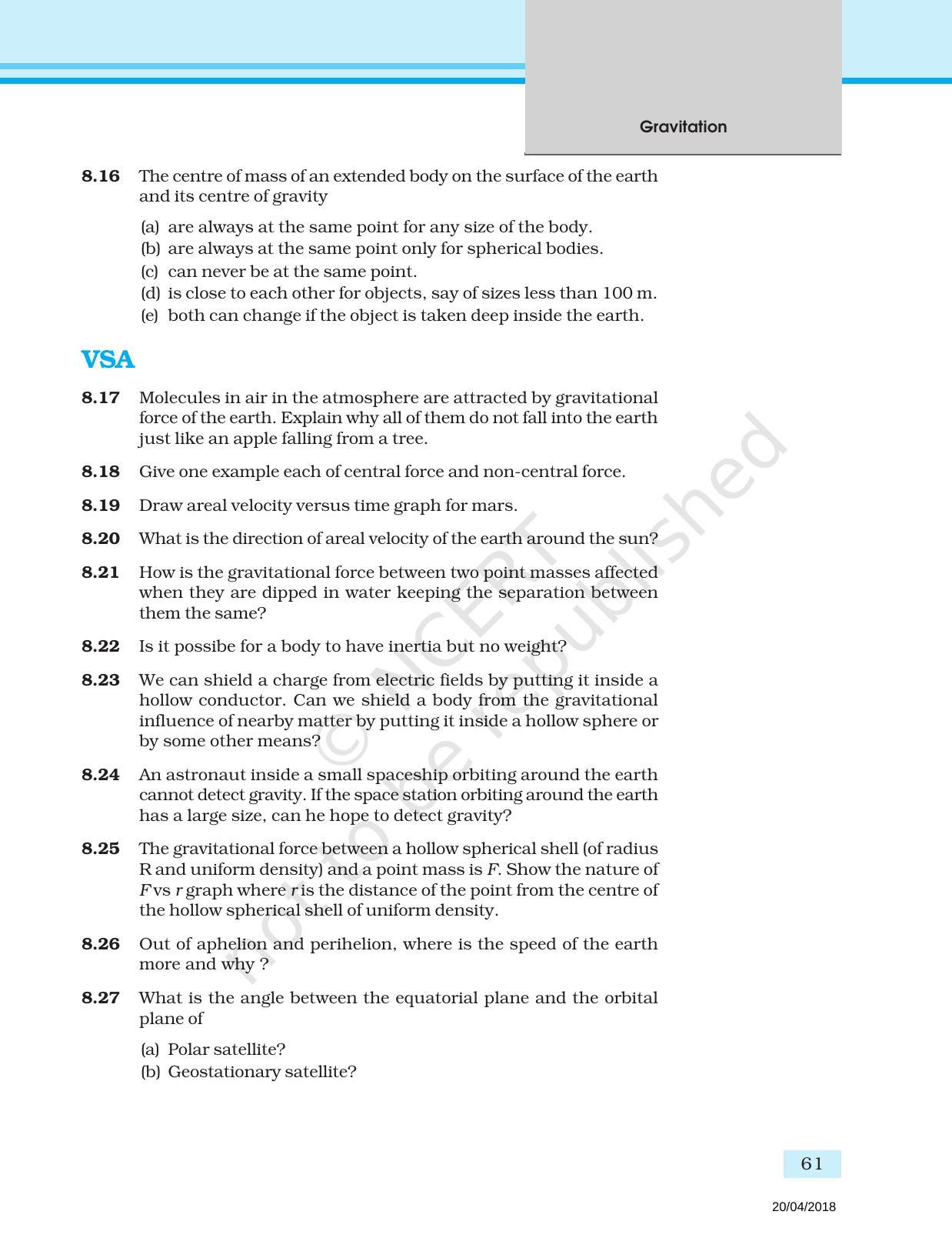 NCERT Exemplar Book for Class 11 Physics: Chapter 7 Gravitation - Page 5