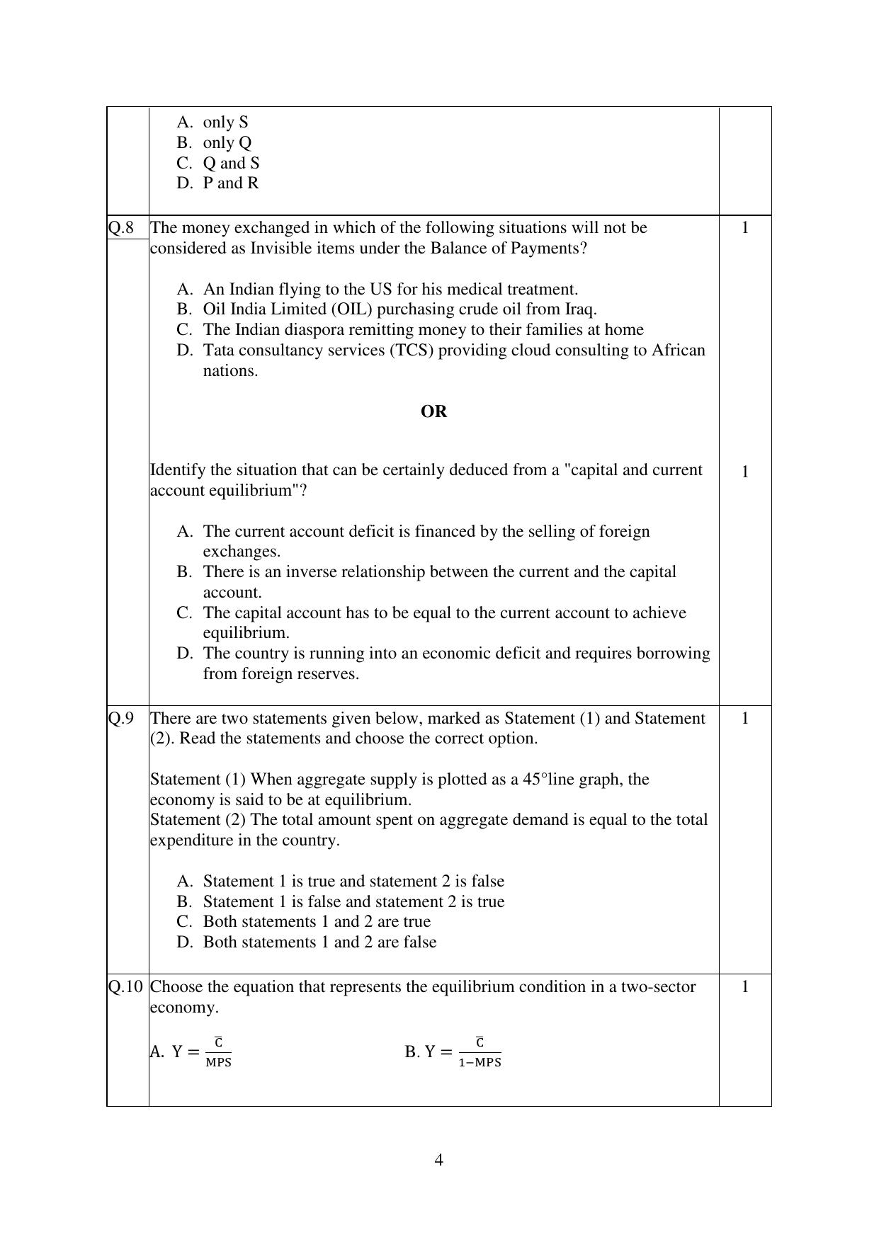 Cbse Class 12 Economics Practice Questions 2022 23 Indcareer Docs