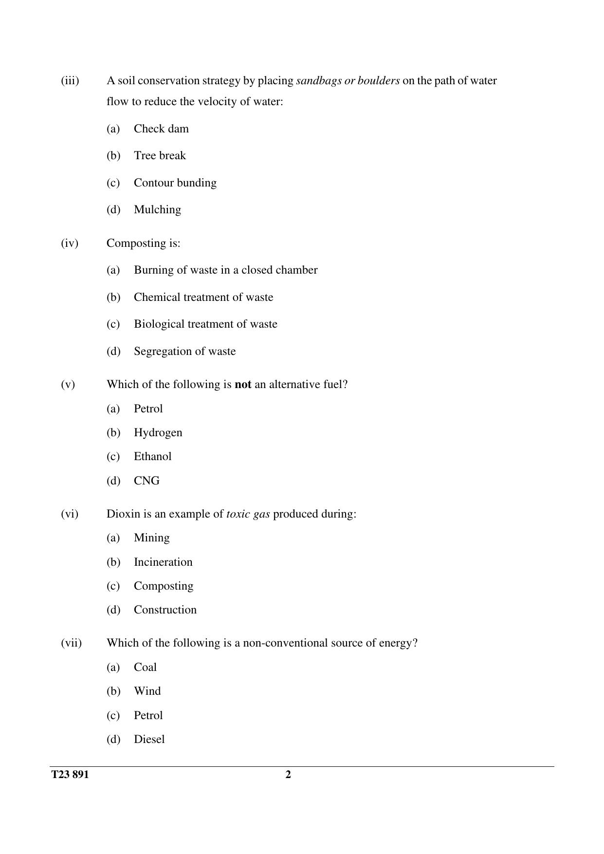 ICSE Class 10 ENVIRONMENTAL APPLICATIONS 2023 Question Paper - Page 2