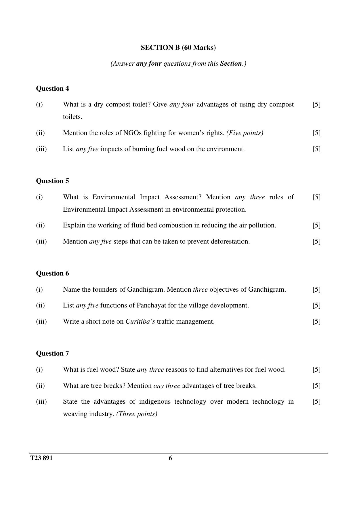 ICSE Class 10 ENVIRONMENTAL APPLICATIONS 2023 Question Paper - Page 6