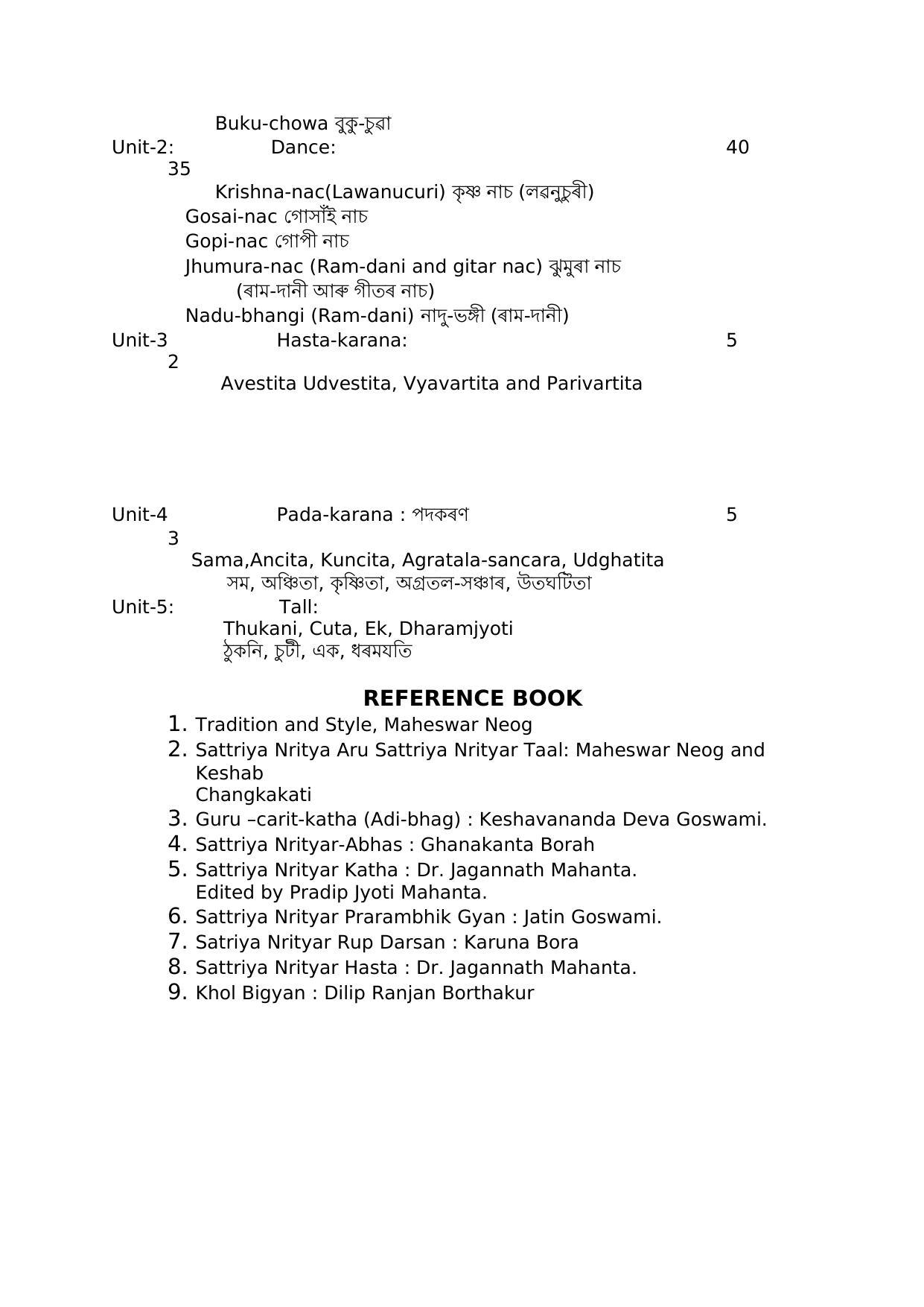 AHSEC 1st Year Sattriya Dance Syllabus - Page 4