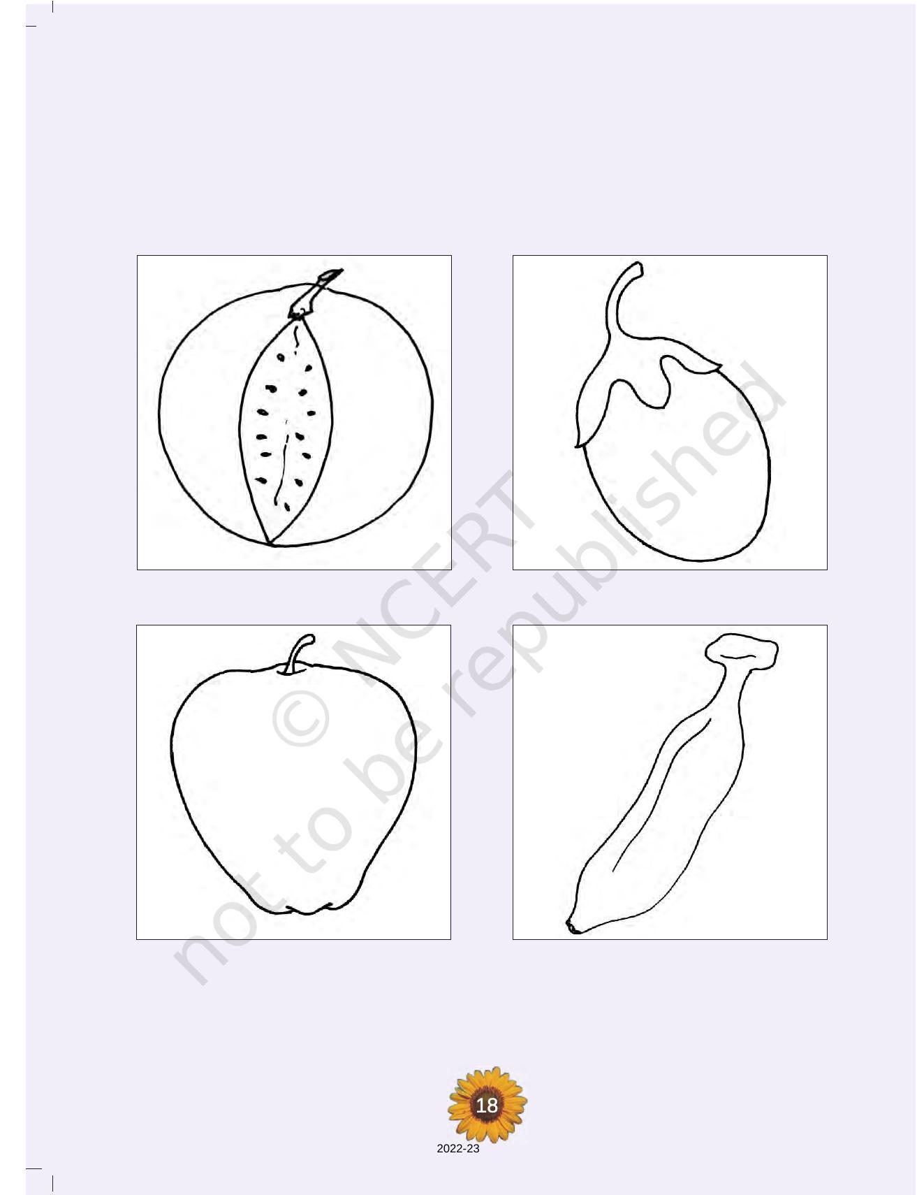 NCERT Book for Class 1 English (Raindrop):Unit 7-Fruits And Vegetable - Page 6
