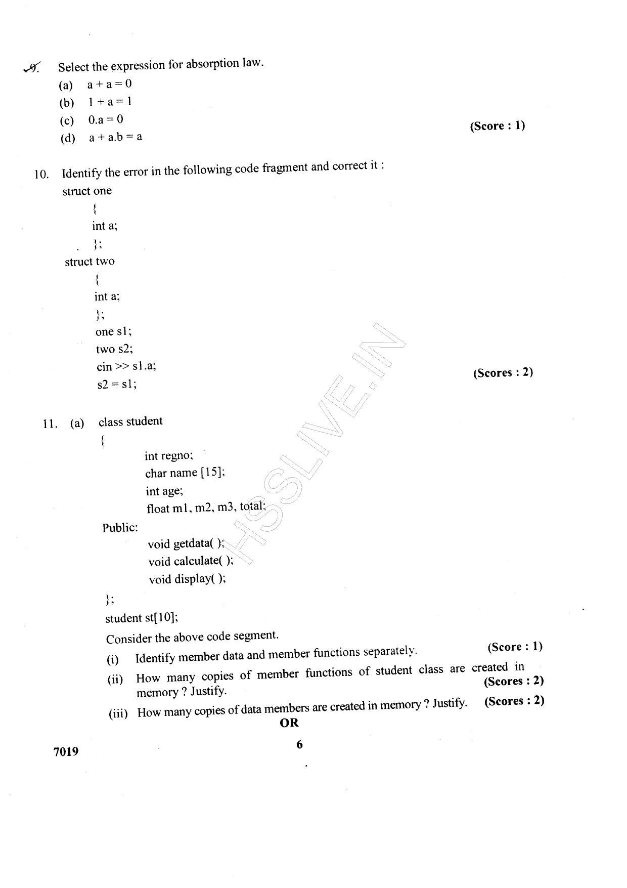 Kerala Plus Two 2015 Computer Science Question Paper - Page 6