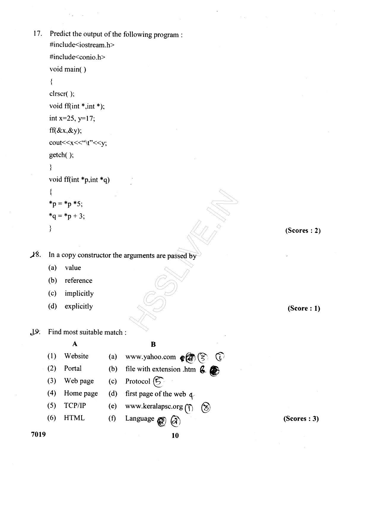 Kerala Plus Two 2015 Computer Science Question Paper - Page 10