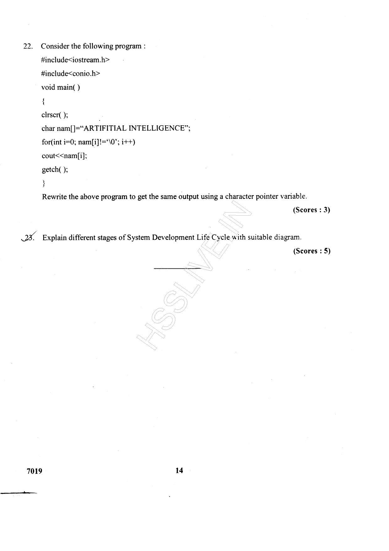 Kerala Plus Two 2015 Computer Science Question Paper - Page 14