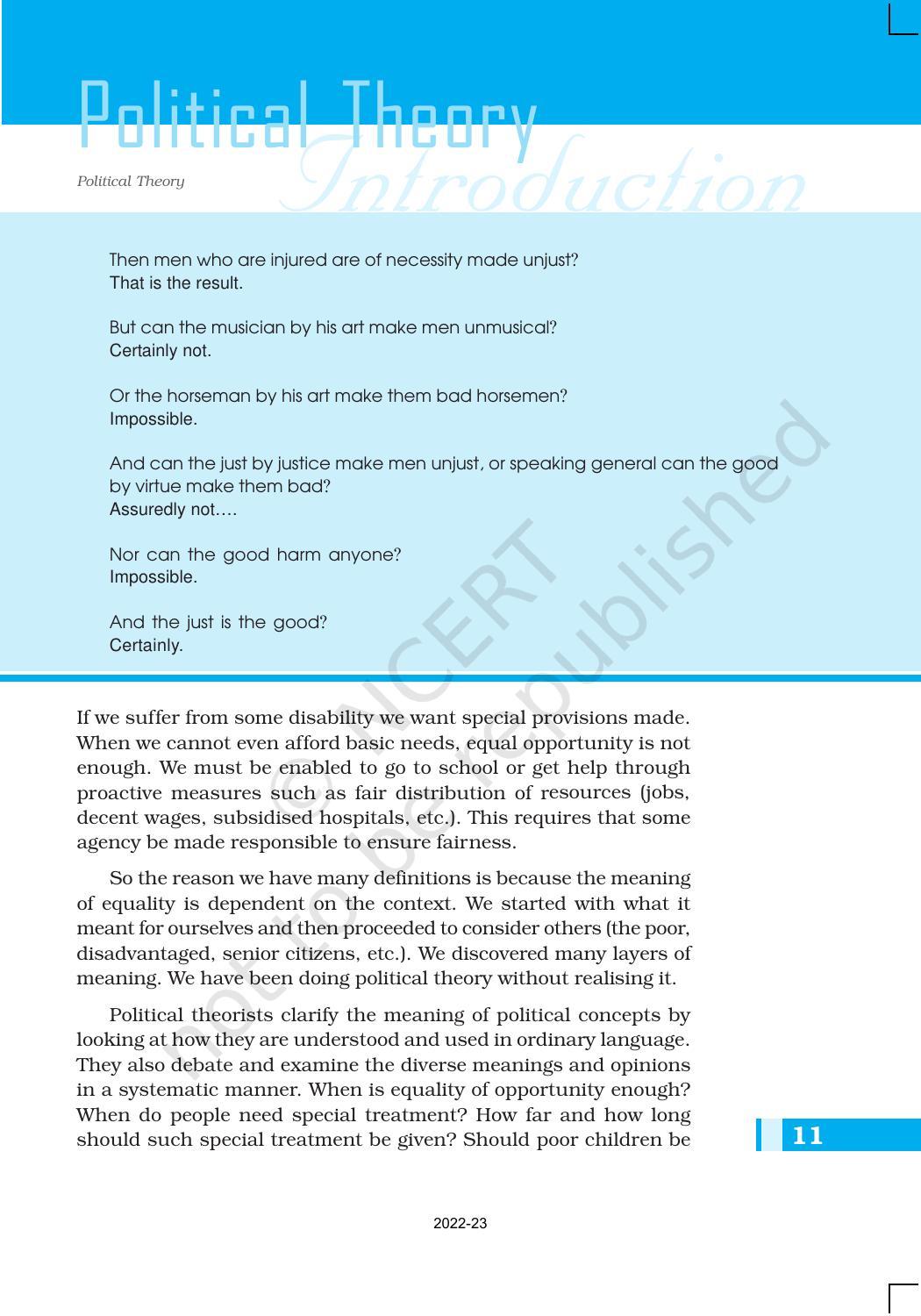 NCERT Book for Class 11 Political Science (Political Theory) Chapter 1 Political Theory: An Introduction - Page 11