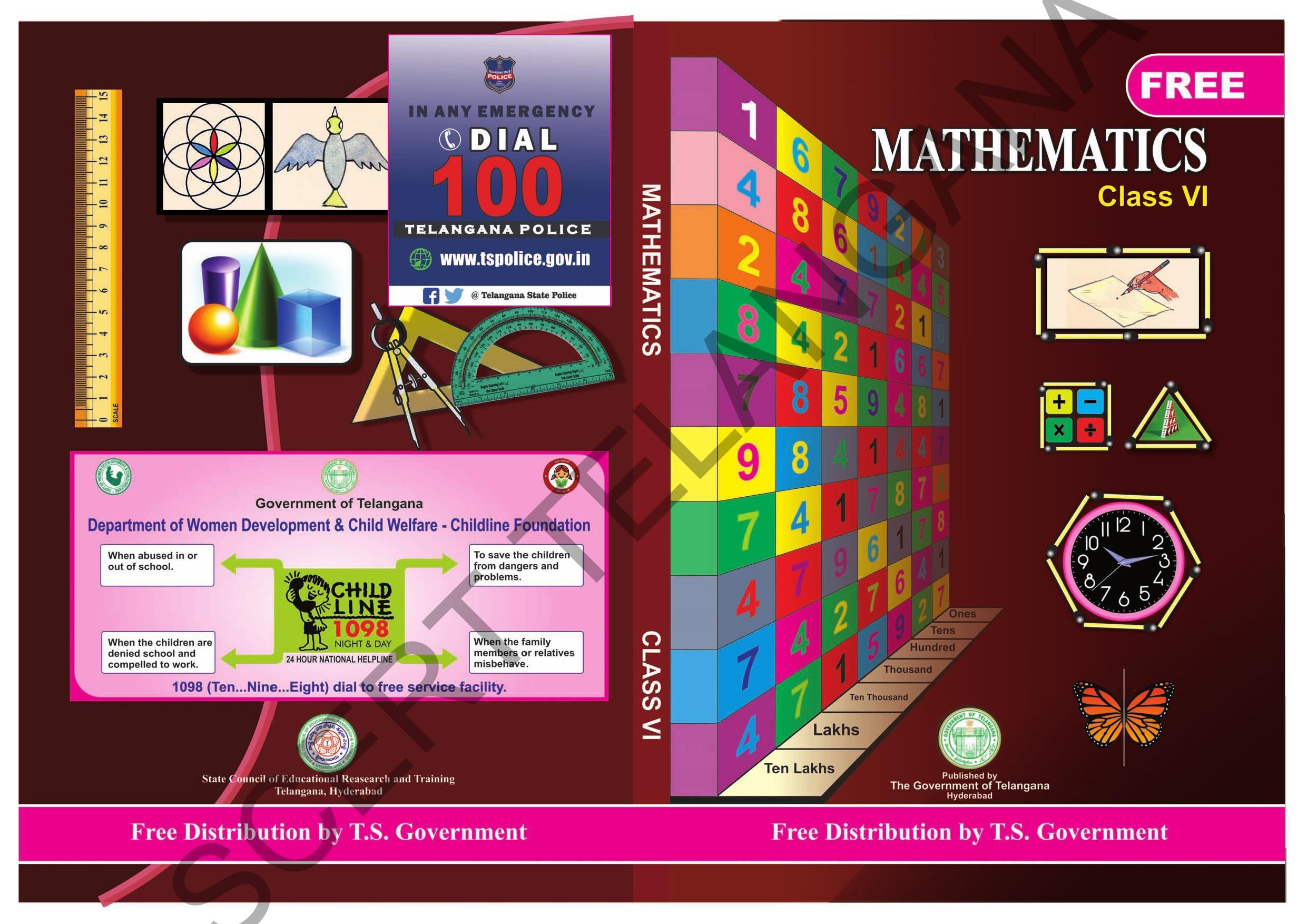 TS SCERT Class 6 Maths  (English Medium) Text Book - Page 1