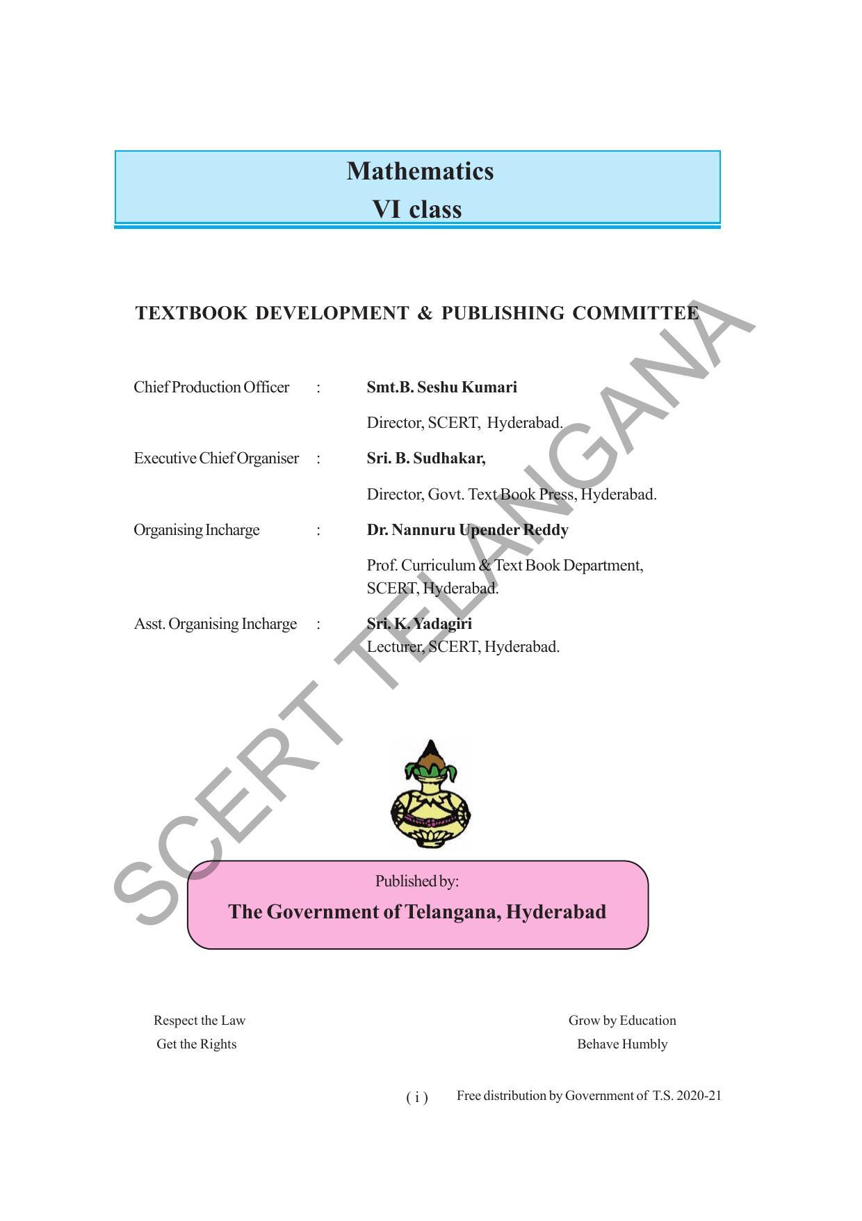 TS SCERT Class 6 Maths  (English Medium) Text Book - Page 3