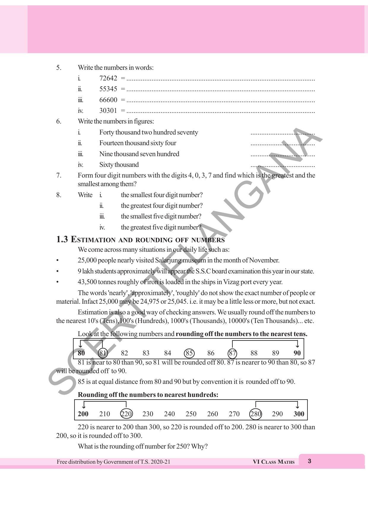 TS SCERT Class 6 Maths  (English Medium) Text Book - Page 11