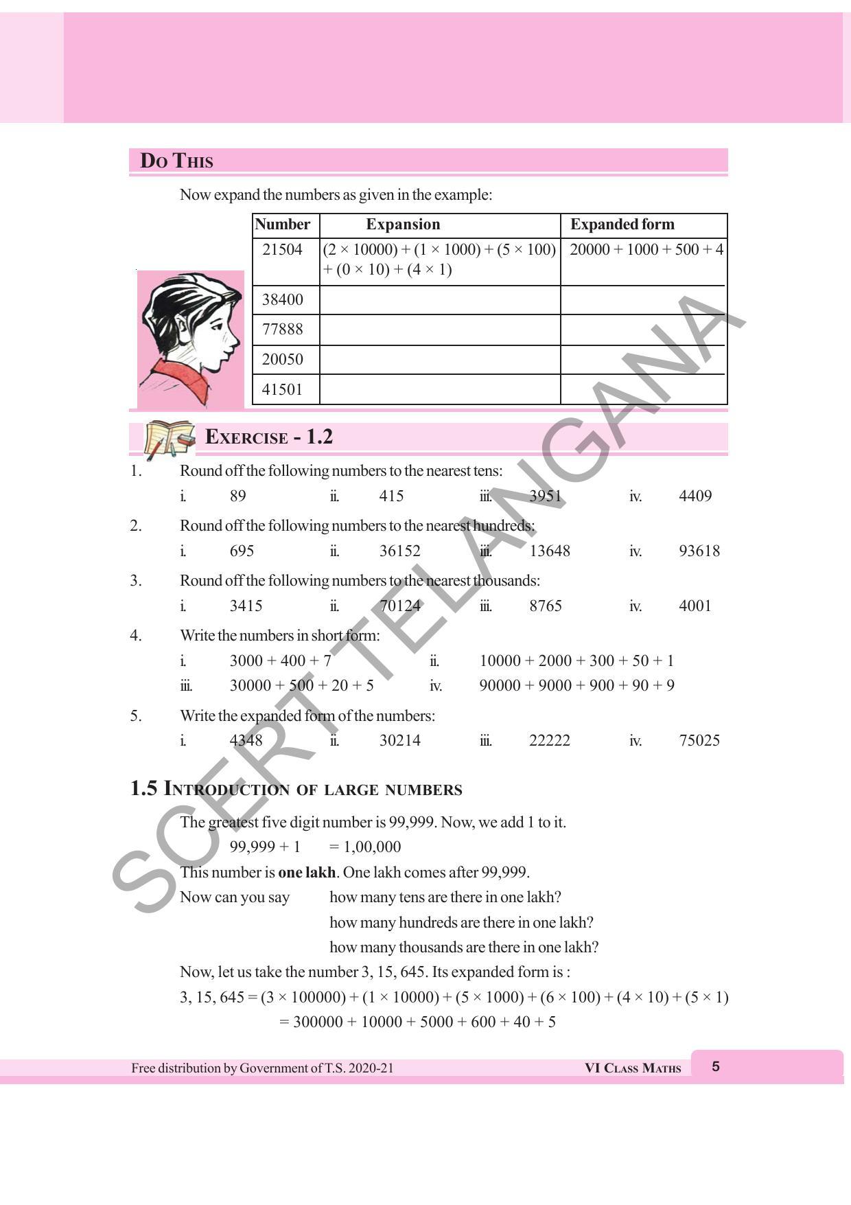 TS SCERT Class 6 Maths  (English Medium) Text Book - Page 13