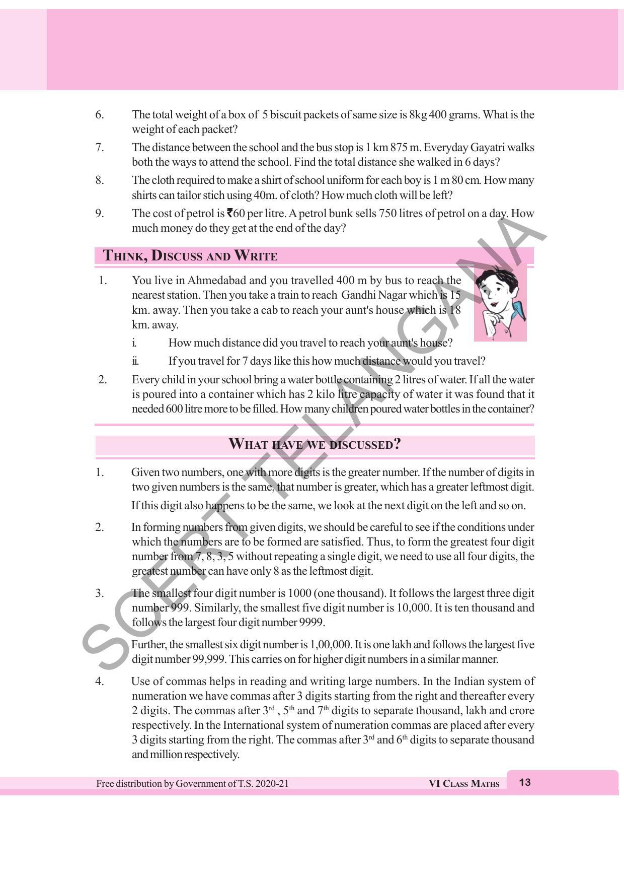 TS SCERT Class 6 Maths  (English Medium) Text Book - Page 21