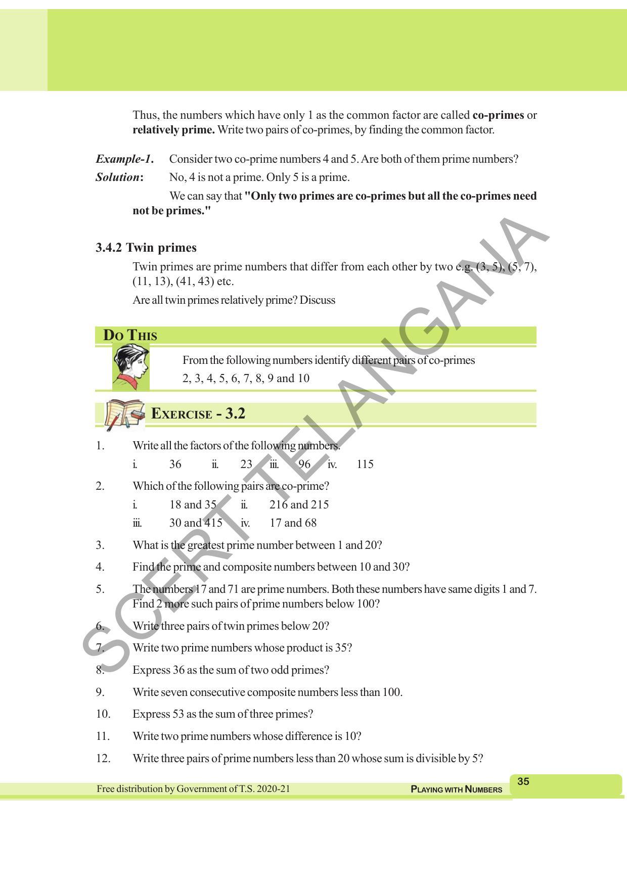 TS SCERT Class 6 Maths  (English Medium) Text Book - Page 43