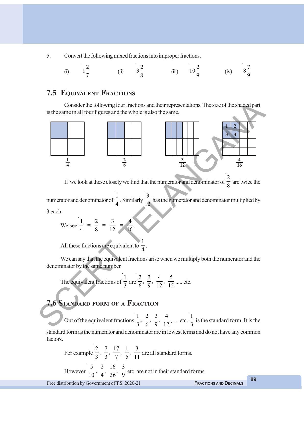 TS SCERT Class 6 Maths  (English Medium) Text Book - Page 97