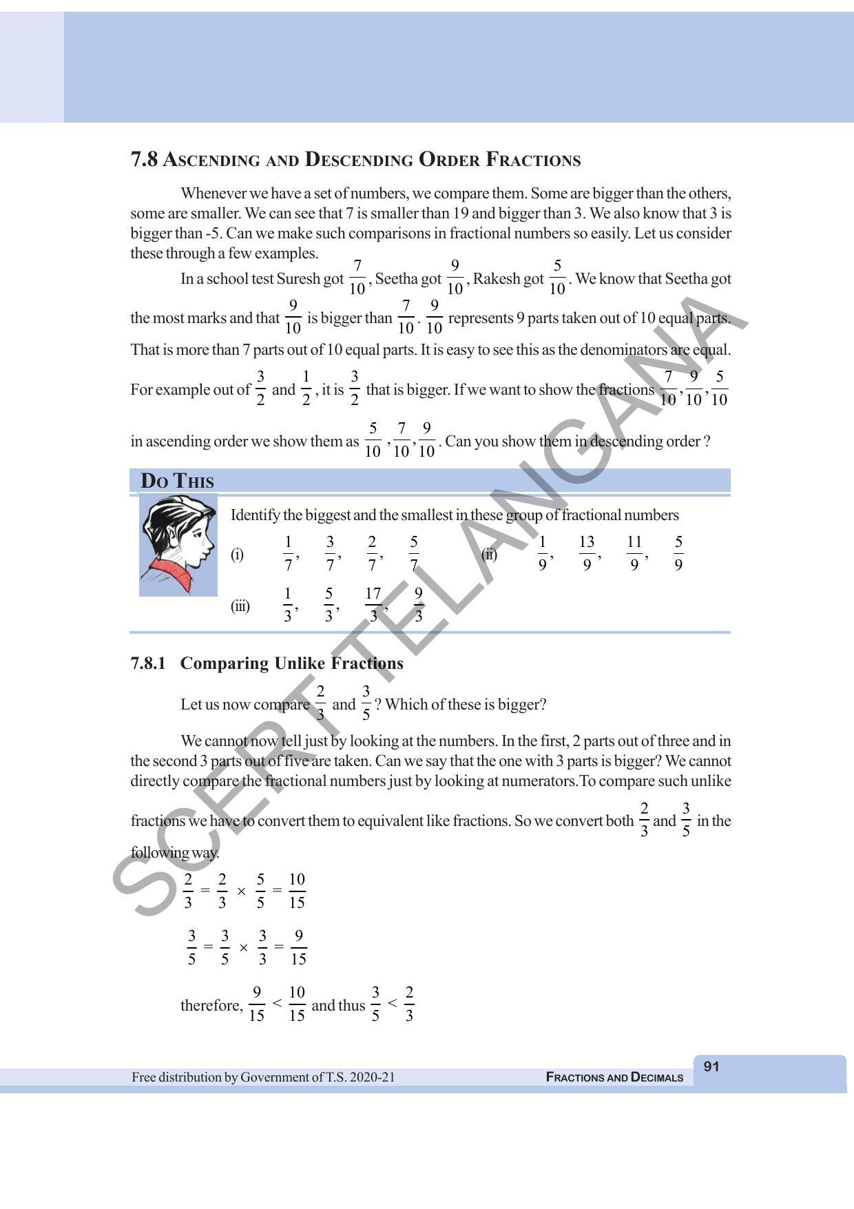 TS SCERT Class 6 Maths  (English Medium) Text Book - Page 99