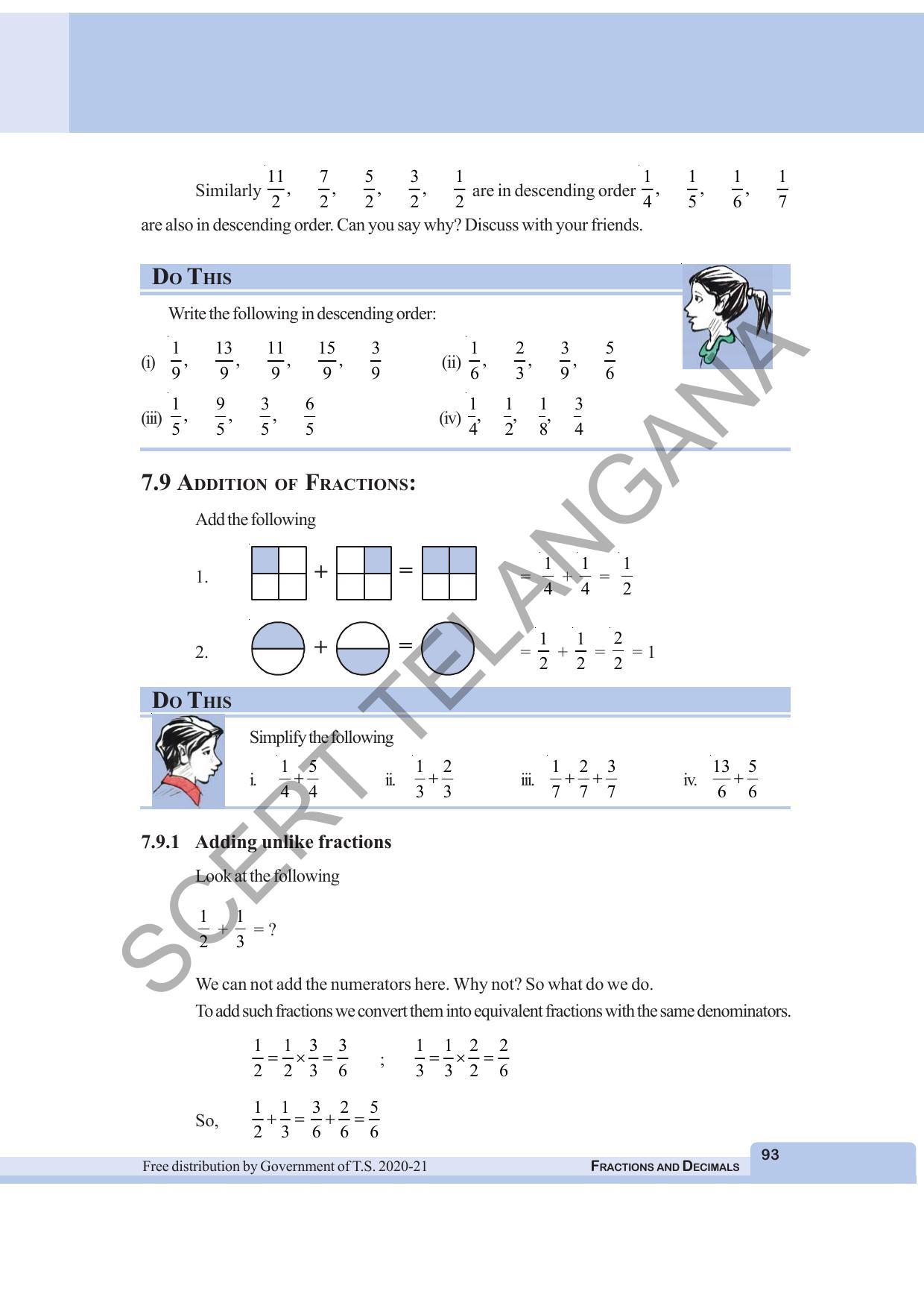 TS SCERT Class 6 Maths  (English Medium) Text Book - Page 101