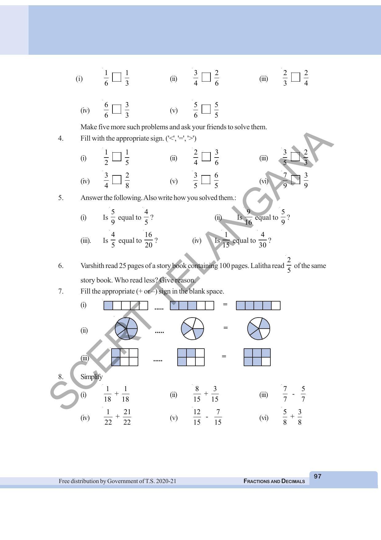 TS SCERT Class 6 Maths  (English Medium) Text Book - Page 105