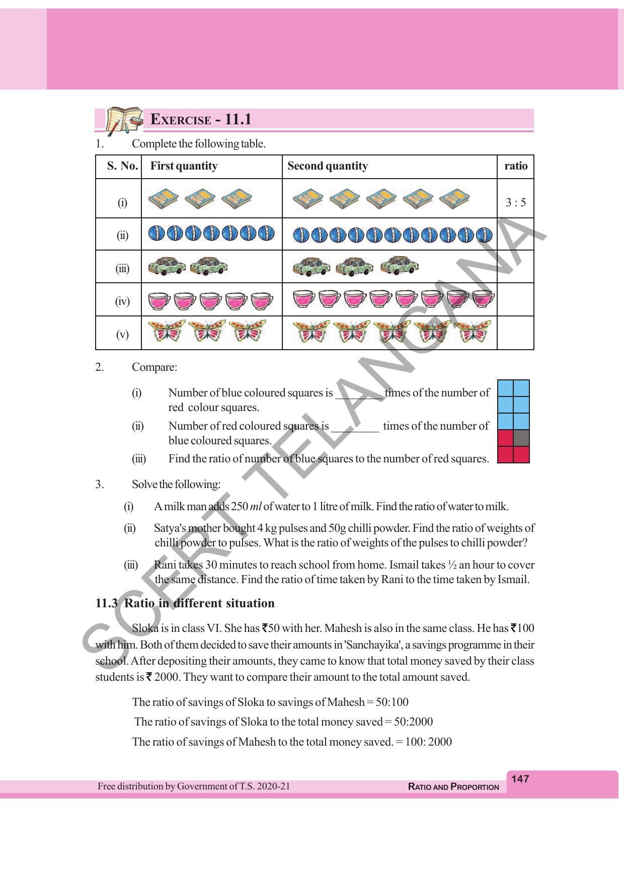 TS SCERT Class 6 Maths  (English Medium) Text Book - Page 155