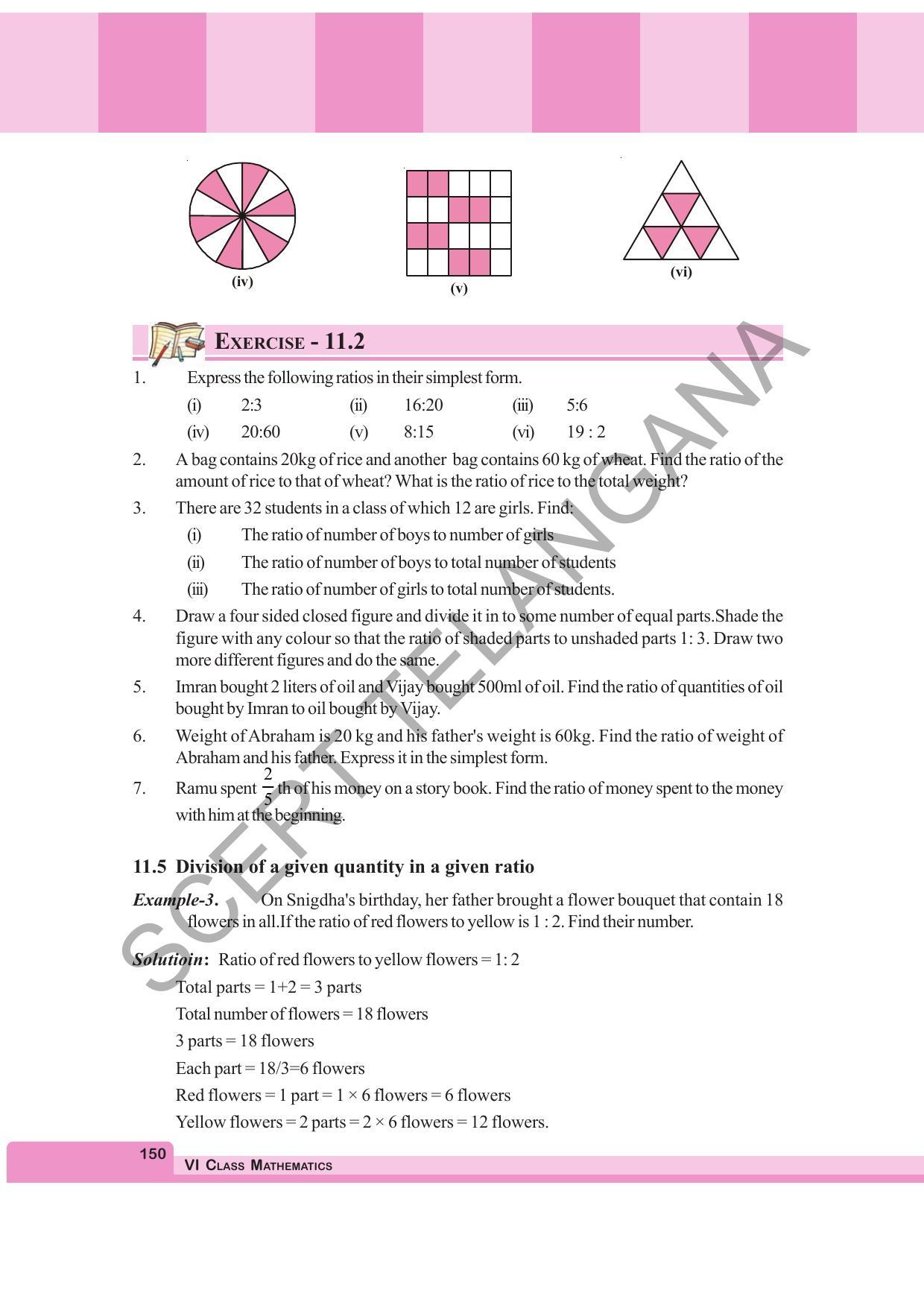 TS SCERT Class 6 Maths  (English Medium) Text Book - Page 158