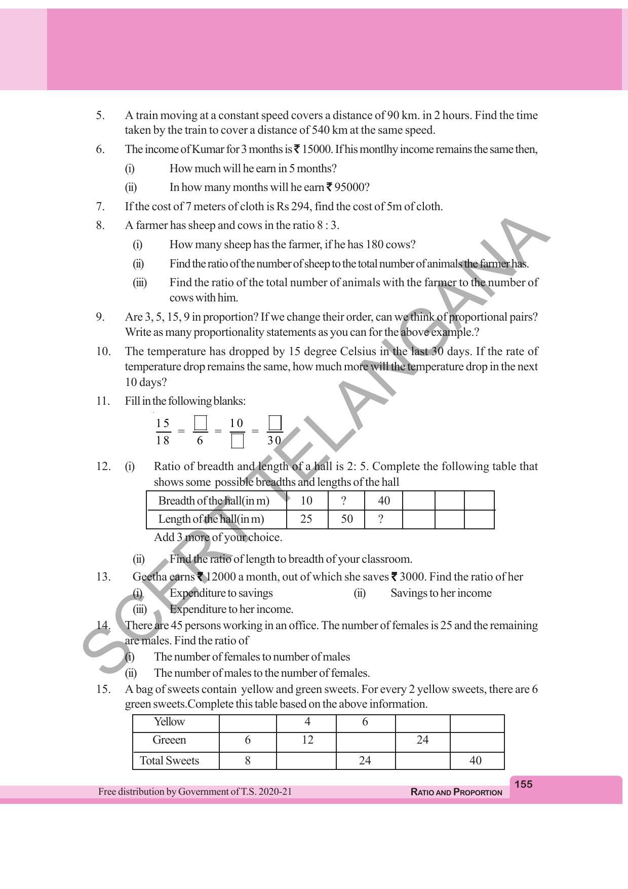 TS SCERT Class 6 Maths  (English Medium) Text Book - Page 163