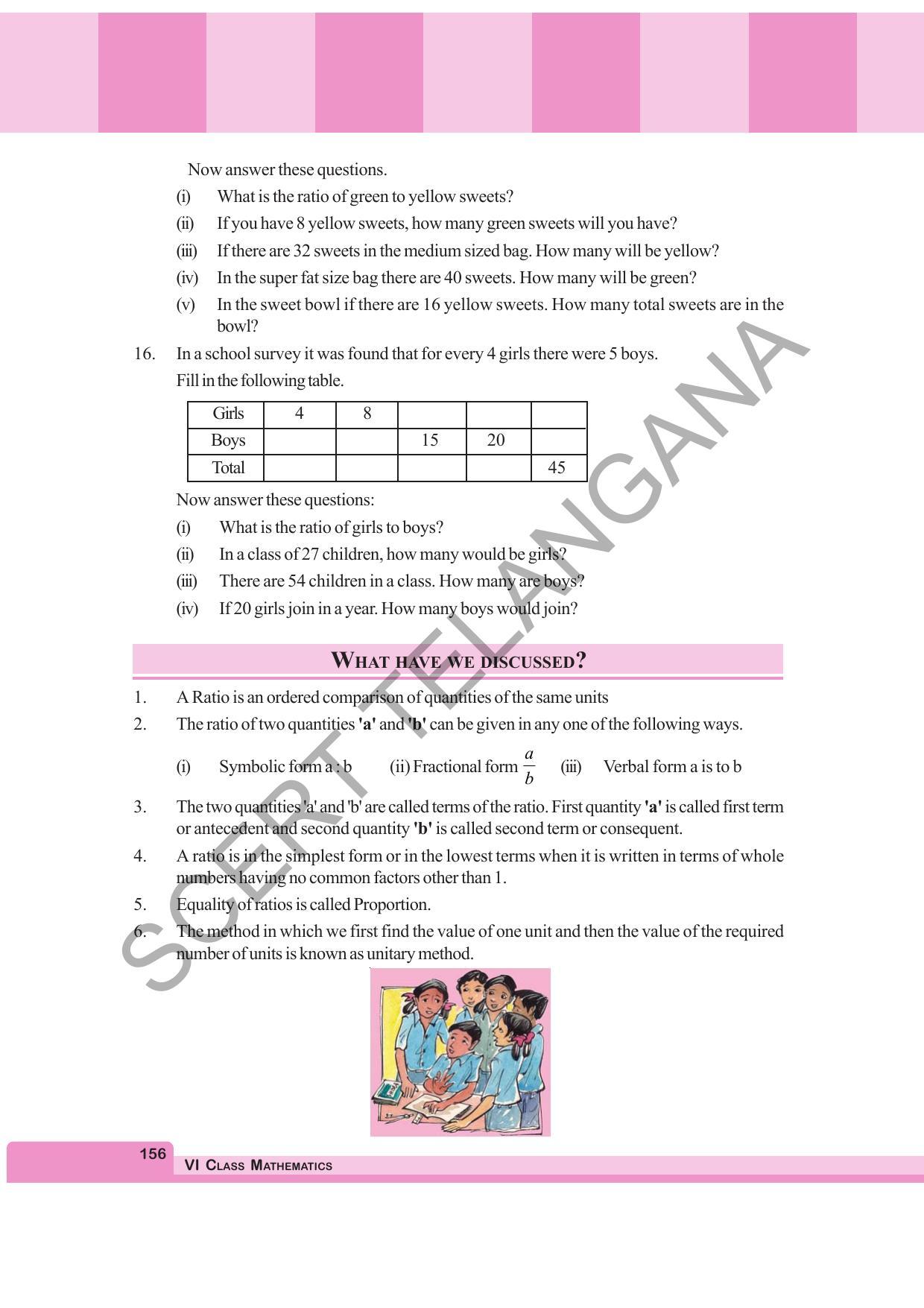 TS SCERT Class 6 Maths  (English Medium) Text Book - Page 164