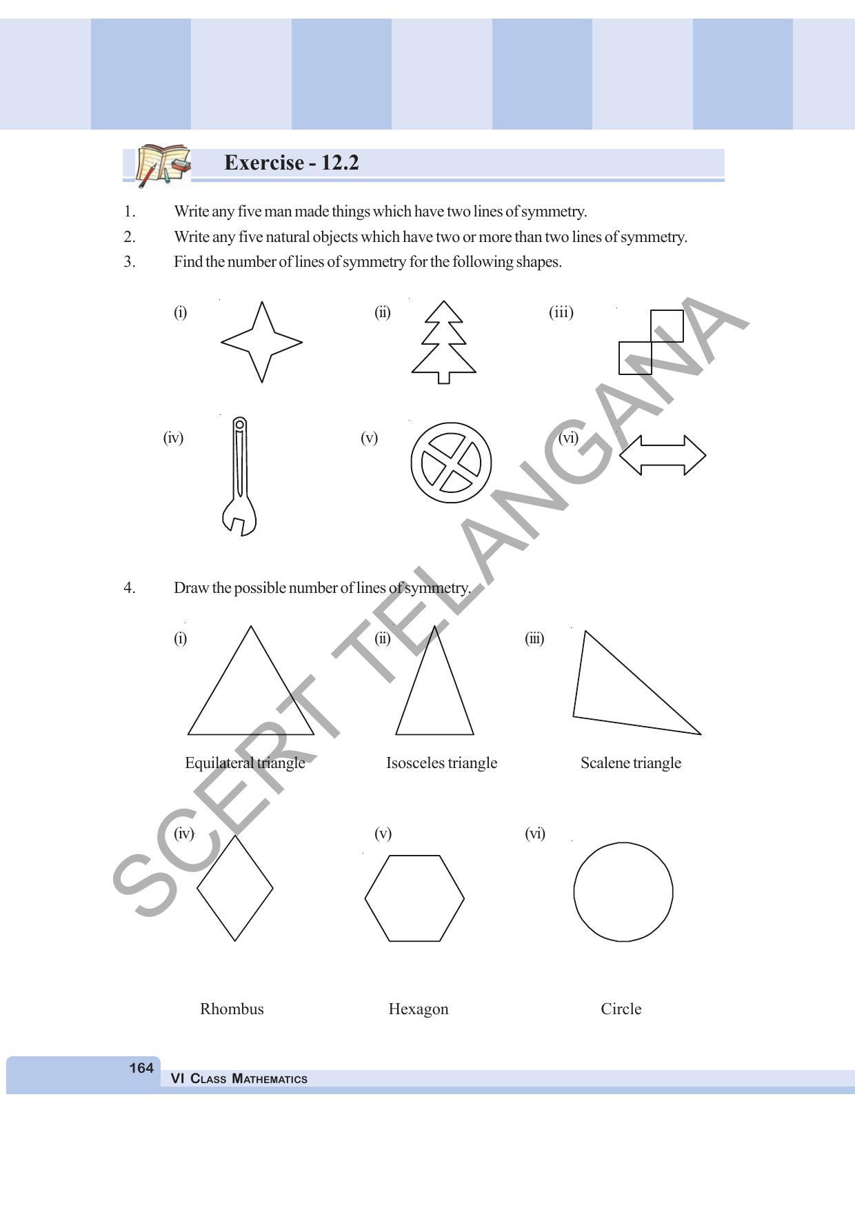 TS SCERT Class 6 Maths  (English Medium) Text Book - Page 172