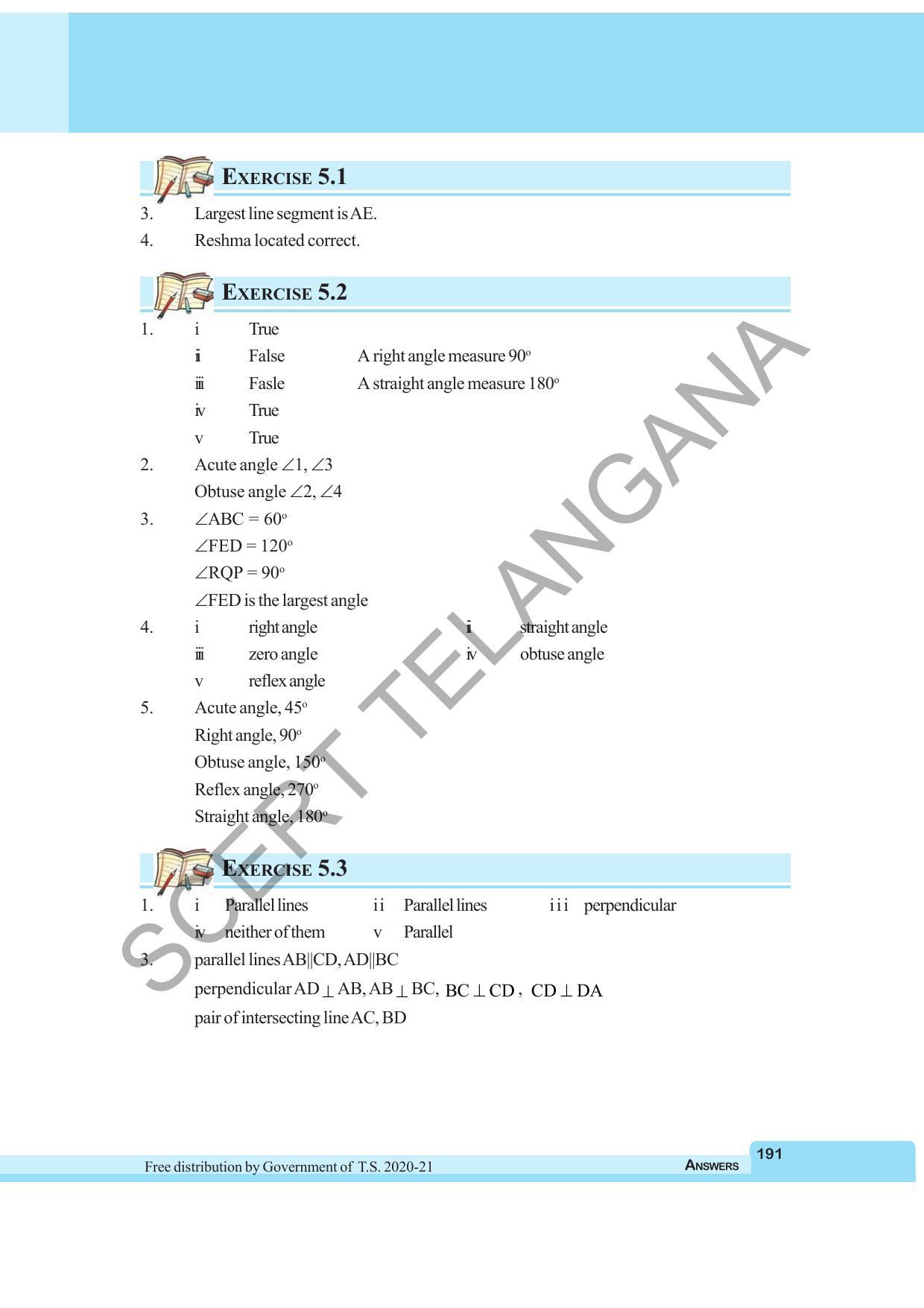 TS SCERT Class 6 Maths  (English Medium) Text Book - Page 199