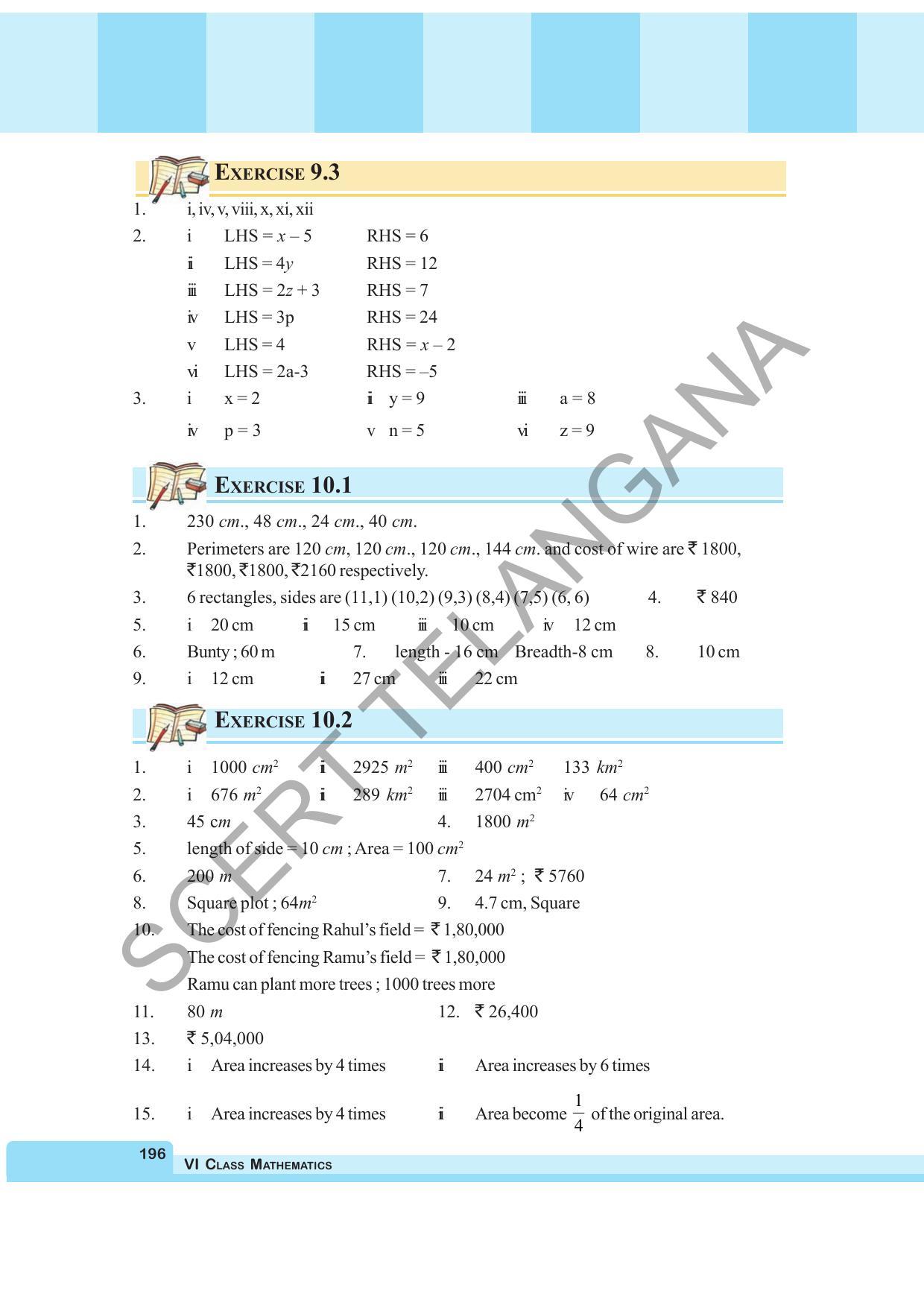 TS SCERT Class 6 Maths  (English Medium) Text Book - Page 204