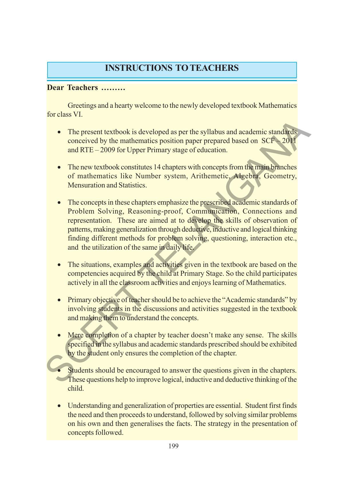 TS SCERT Class 6 Maths  (English Medium) Text Book - Page 207