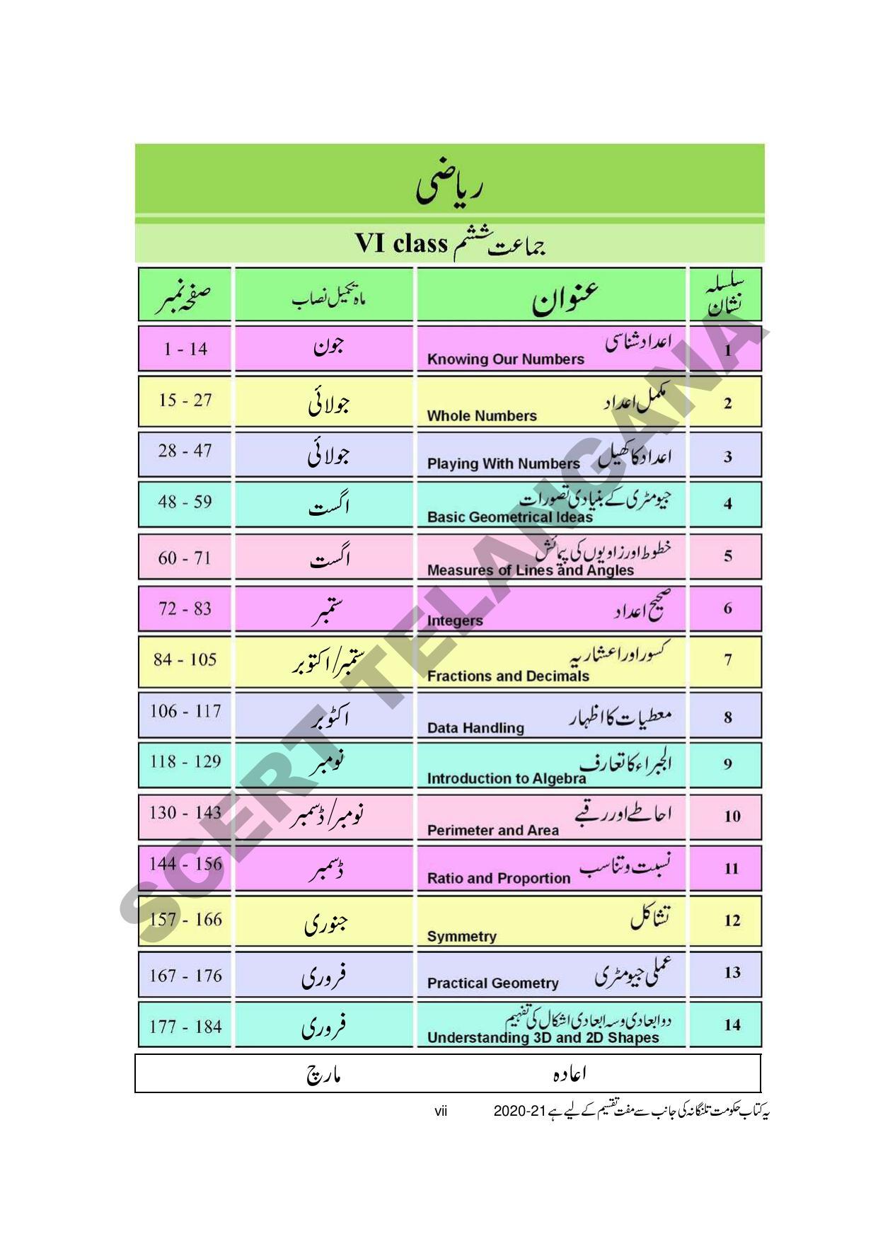 TS SCERT Class 6 Maths Part 1 and 2 (Urdu Medium) Text Book - Page 9