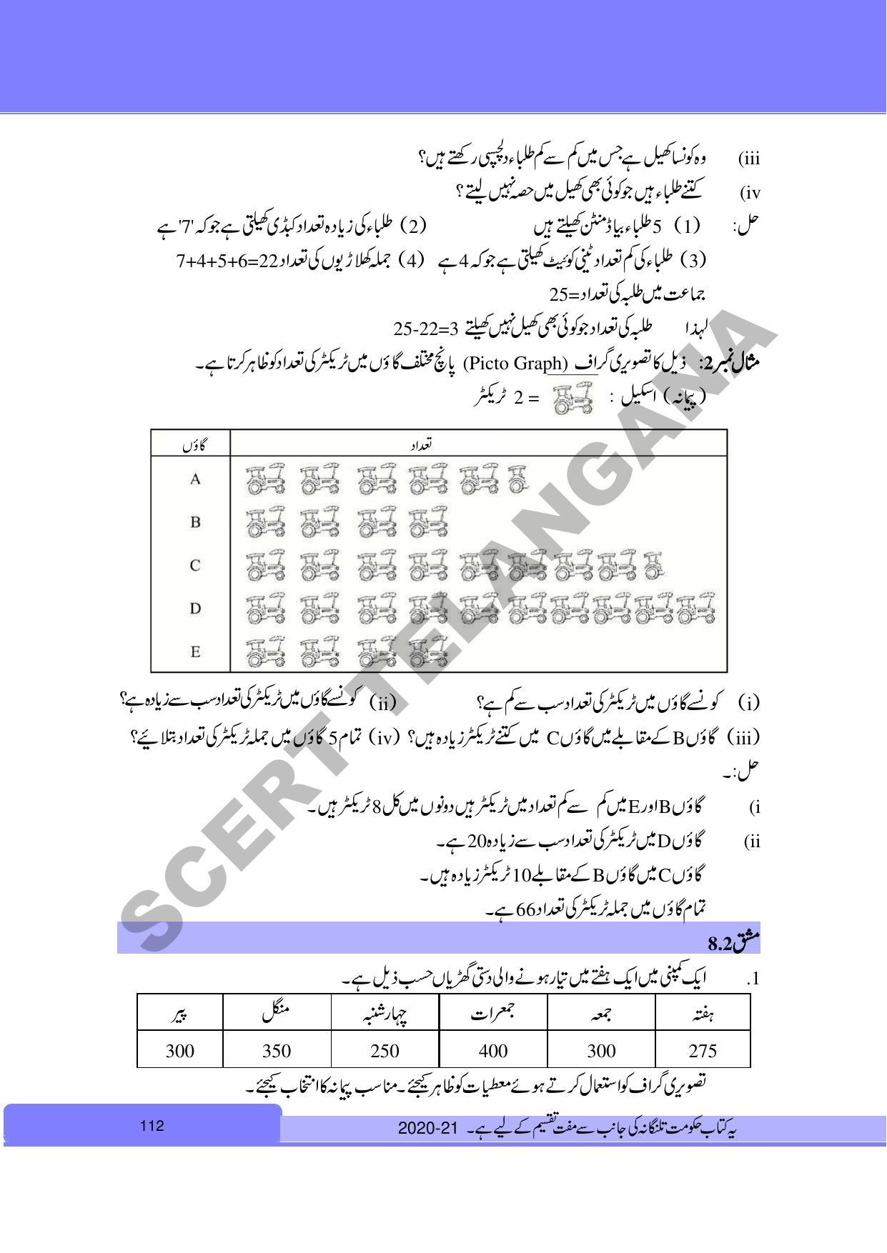 TS SCERT Class 6 Maths Part 1 and 2 (Urdu Medium) Text Book - Page 122