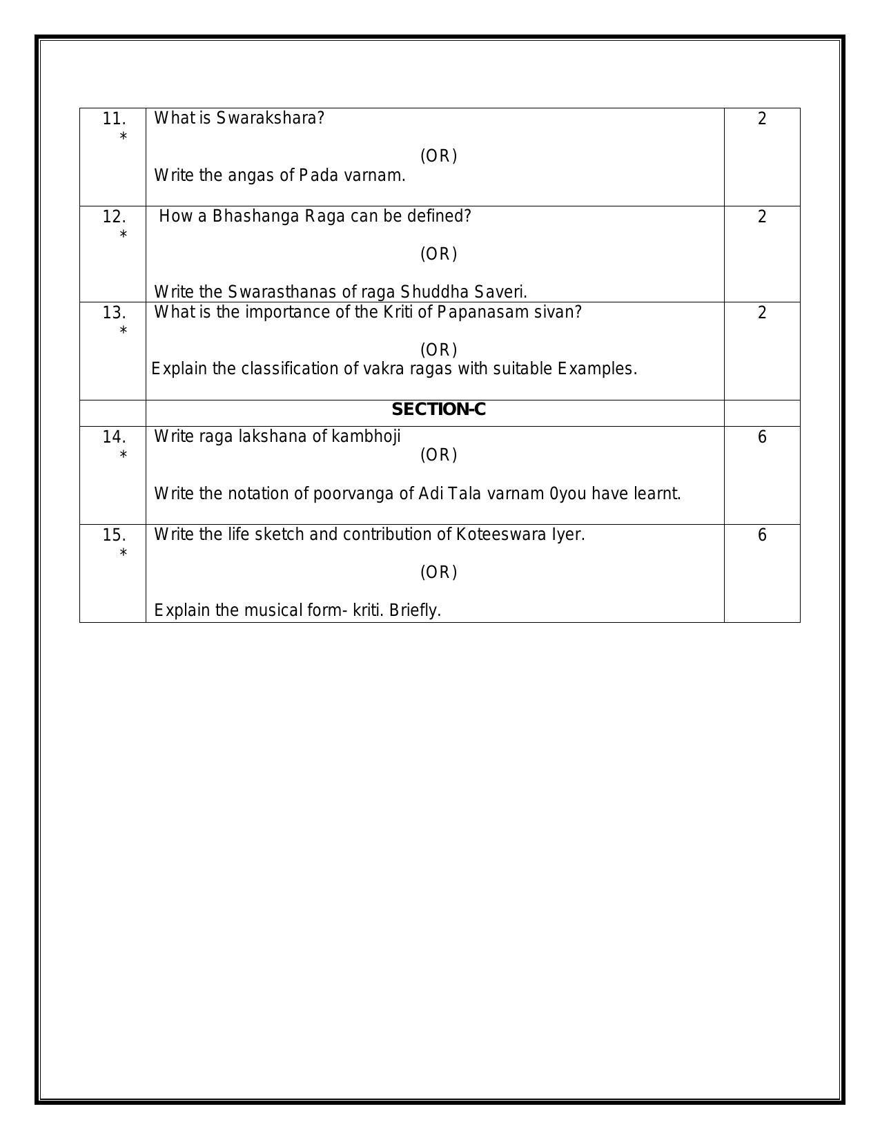 CBSE Class 10 Carnatic MusicVocal Sample Paper 2024 IndCareer Docs