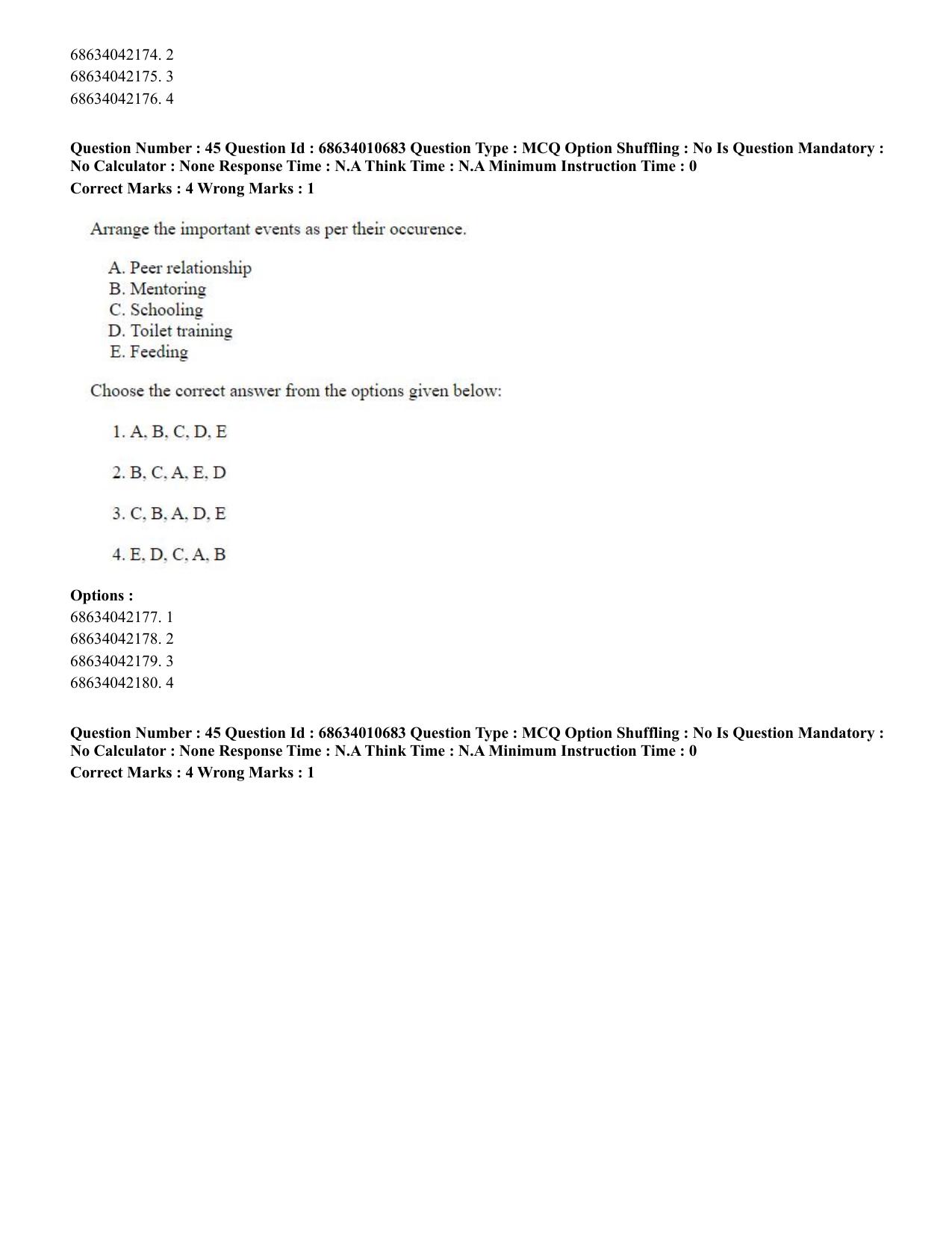 CUET PG 2023:COQP15 – M.Ed. (Hindi)-Shift 1 (09-06-2023) Question Paper - Page 44