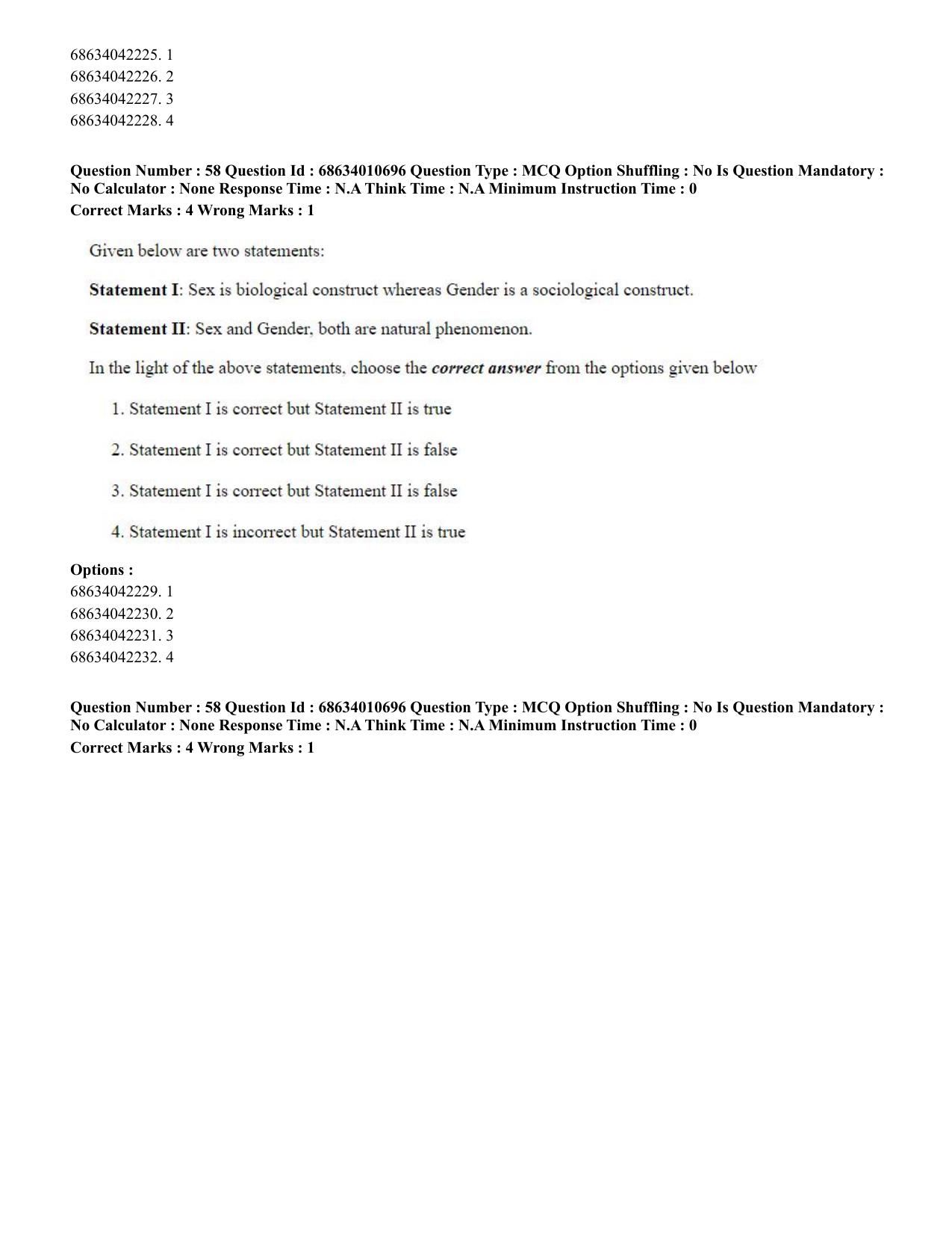 CUET PG 2023:COQP15 – M.Ed. (Hindi)-Shift 1 (09-06-2023) Question Paper - Page 57