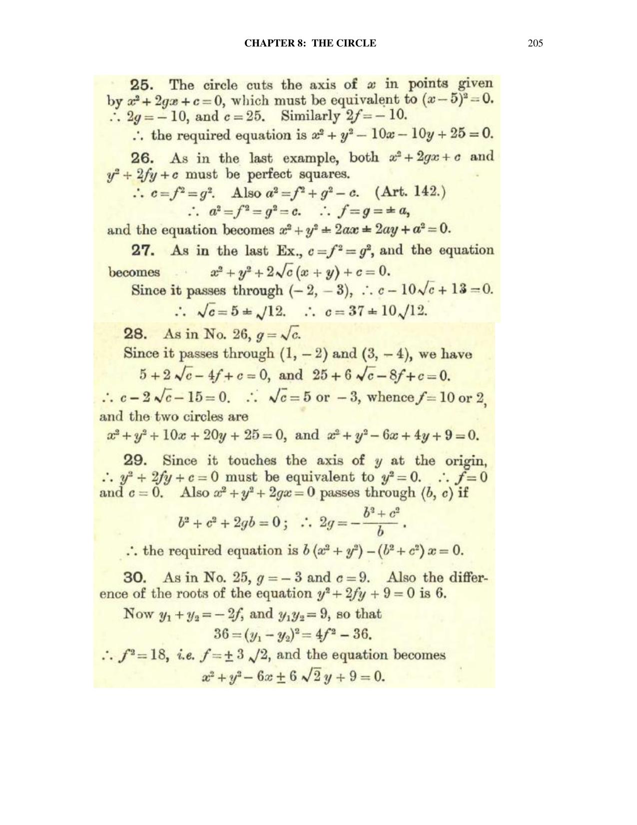 Chapter 8: The Circle - SL Loney Solutions: The Elements of Coordinate Geometry - Page 12