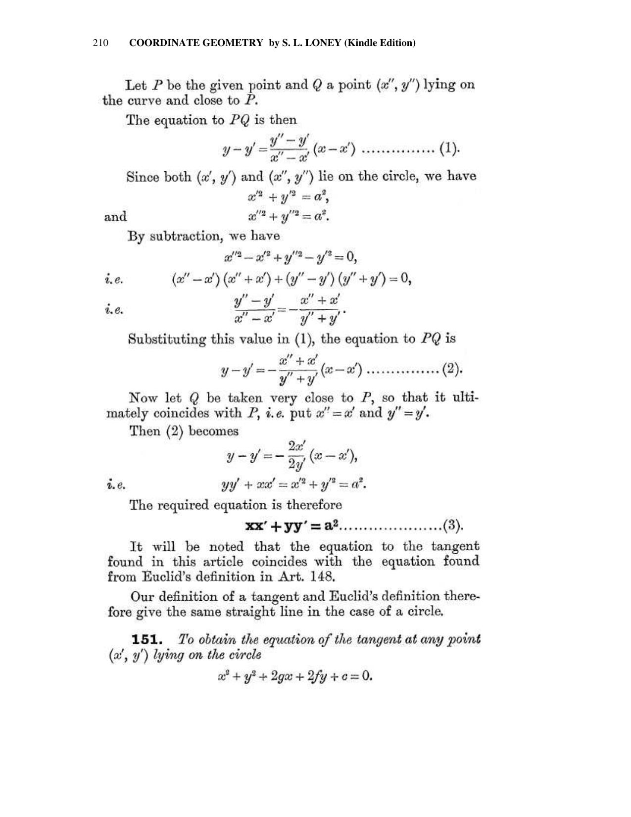Chapter 8: The Circle - SL Loney Solutions: The Elements of Coordinate Geometry - Page 17