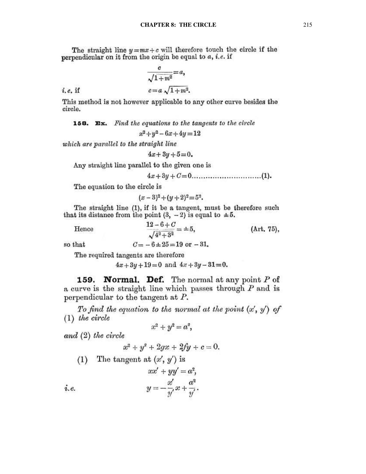 Chapter 8: The Circle - SL Loney Solutions: The Elements of Coordinate Geometry - Page 22