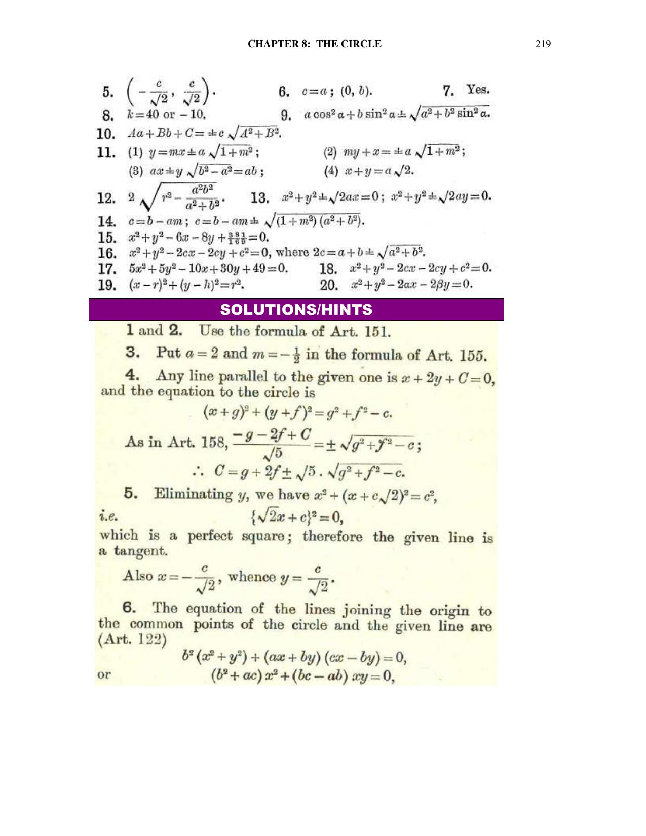 Chapter 8: The Circle - SL Loney Solutions: The Elements of Coordinate Geometry - Page 26