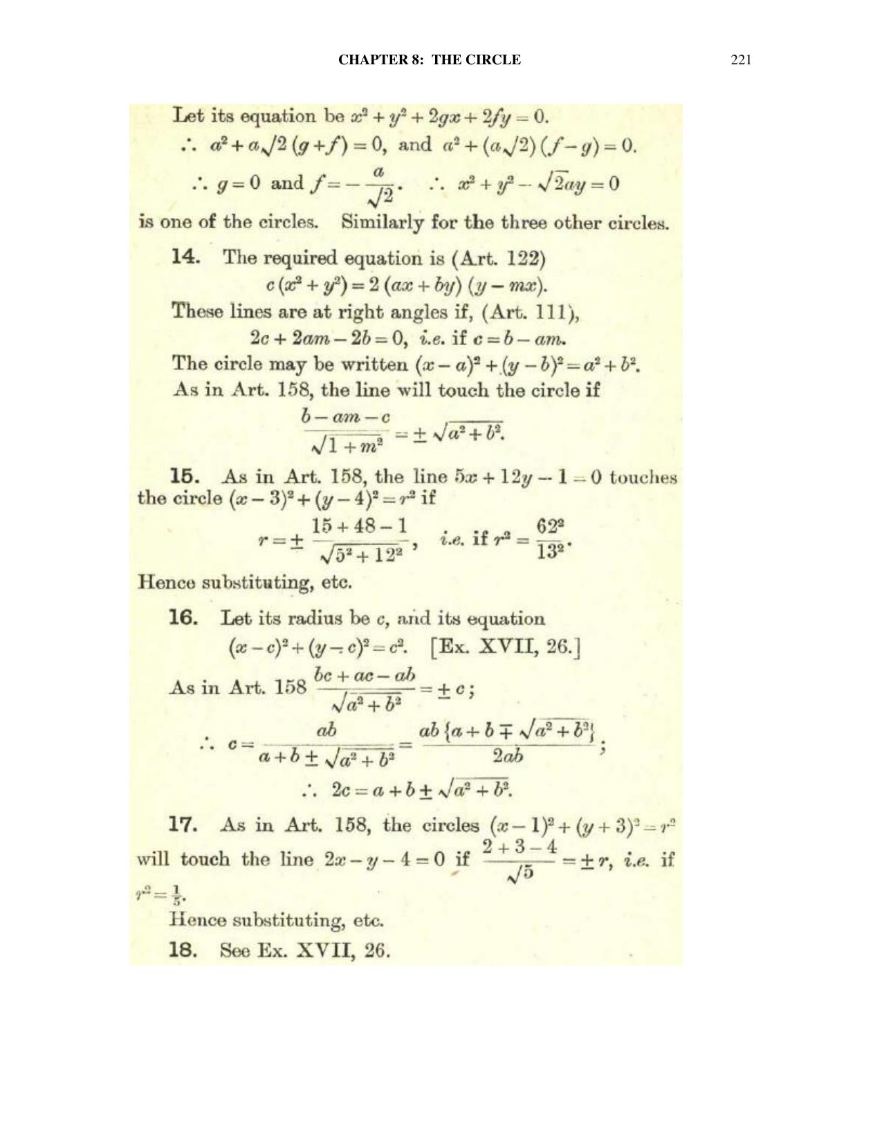 Chapter 8: The Circle - SL Loney Solutions: The Elements of Coordinate Geometry - Page 28