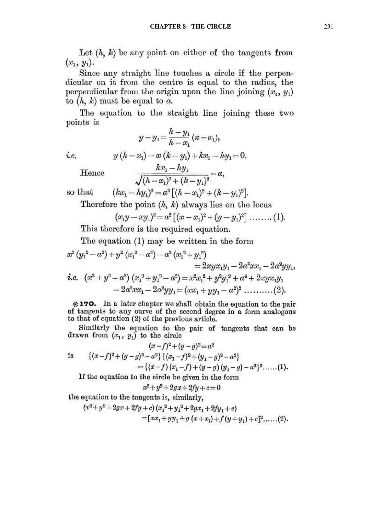 Chapter 8: The Circle - SL Loney Solutions: The Elements of Coordinate Geometry - Page 38