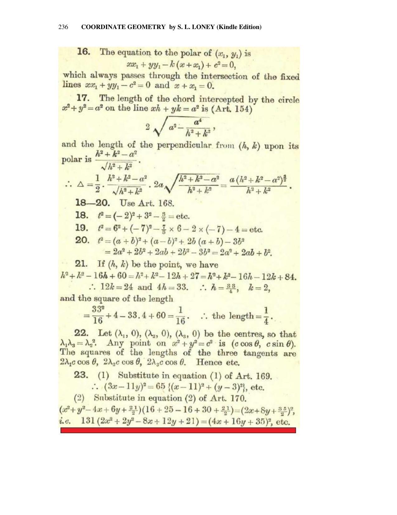 Chapter 8: The Circle - SL Loney Solutions: The Elements of Coordinate Geometry - Page 43
