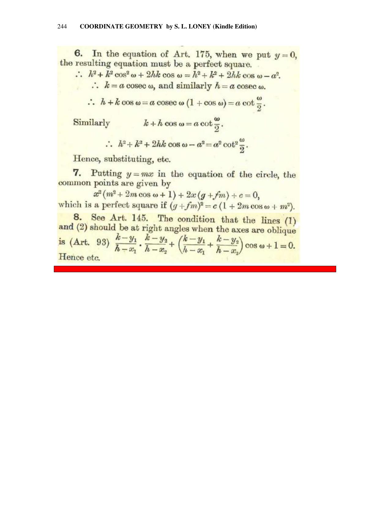 Chapter 8: The Circle - SL Loney Solutions: The Elements of Coordinate Geometry - Page 51