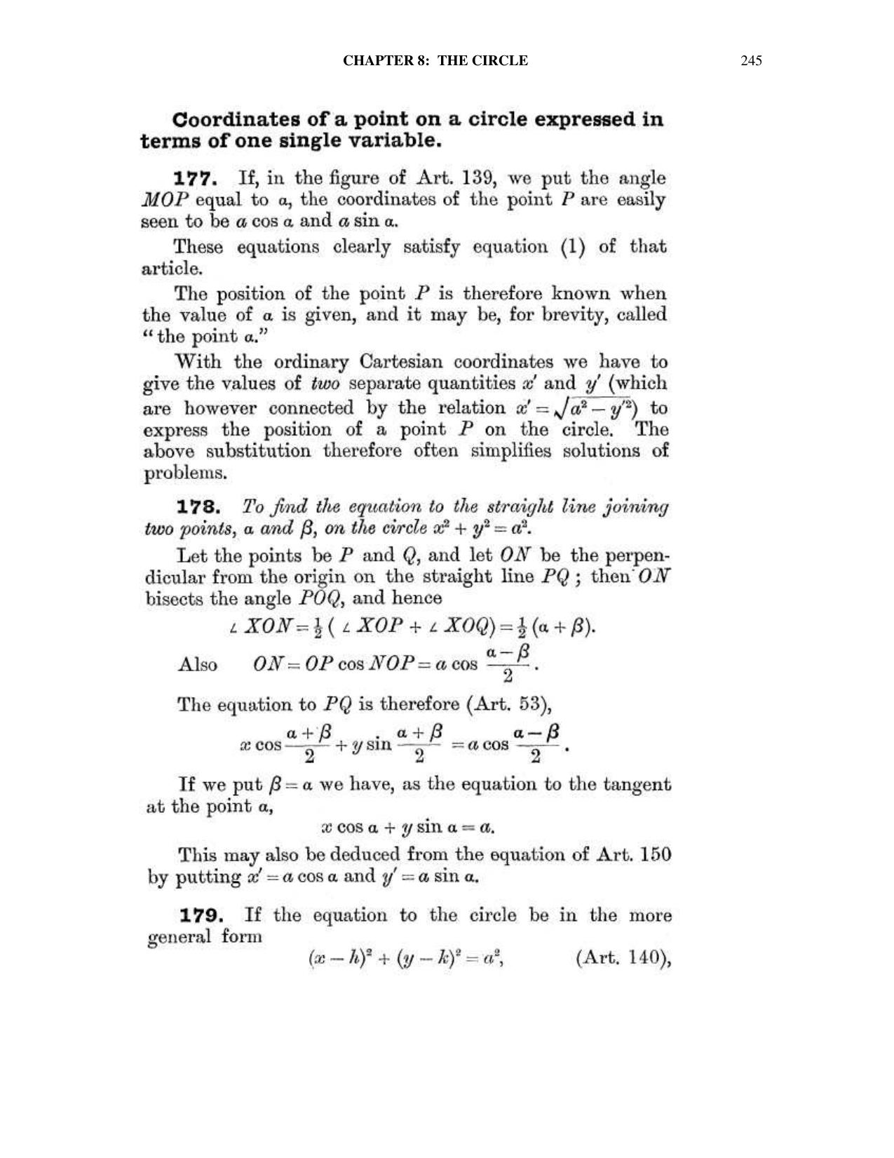 Chapter 8: The Circle - SL Loney Solutions: The Elements of Coordinate Geometry - Page 52