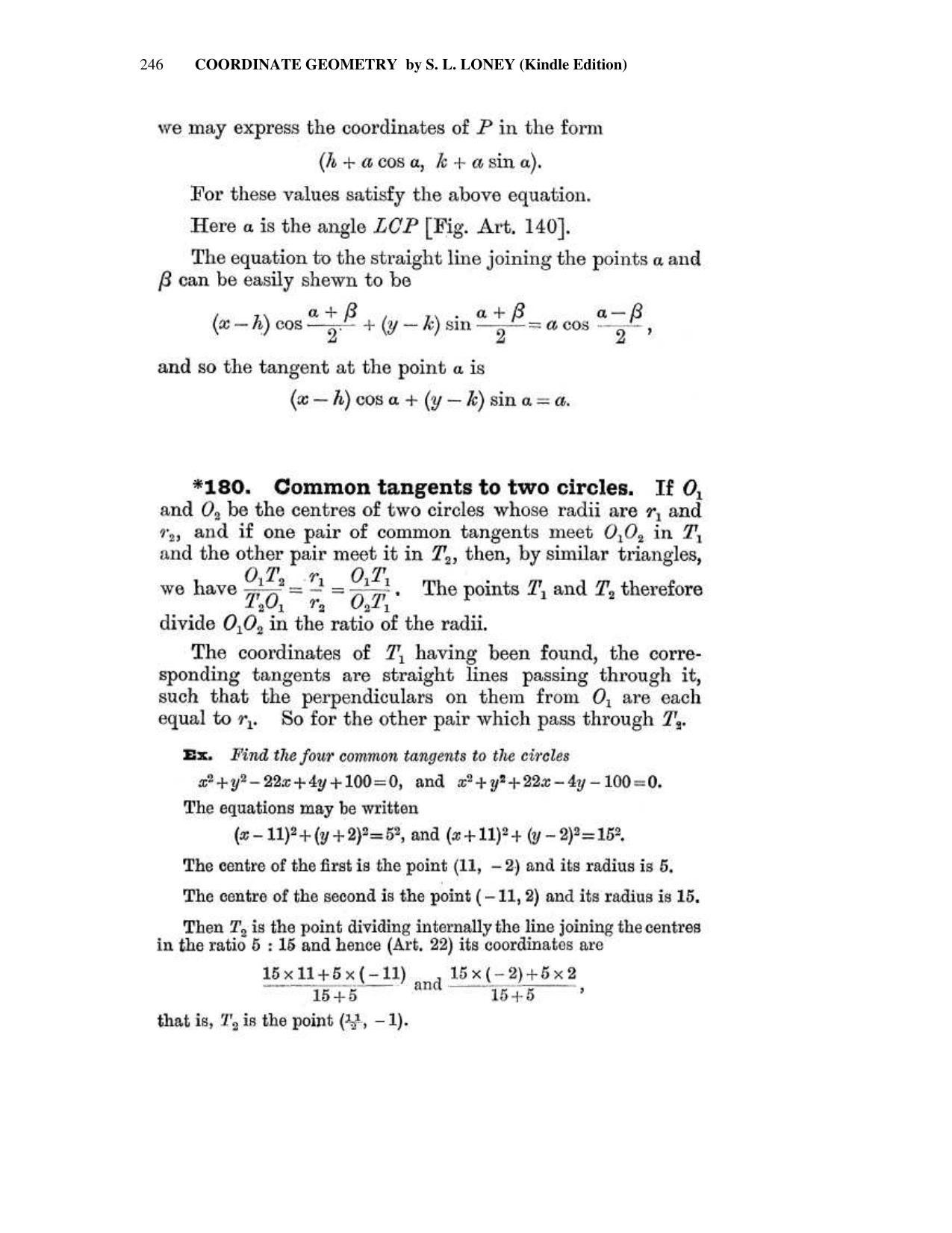 Chapter 8: The Circle - SL Loney Solutions: The Elements of Coordinate Geometry - Page 53