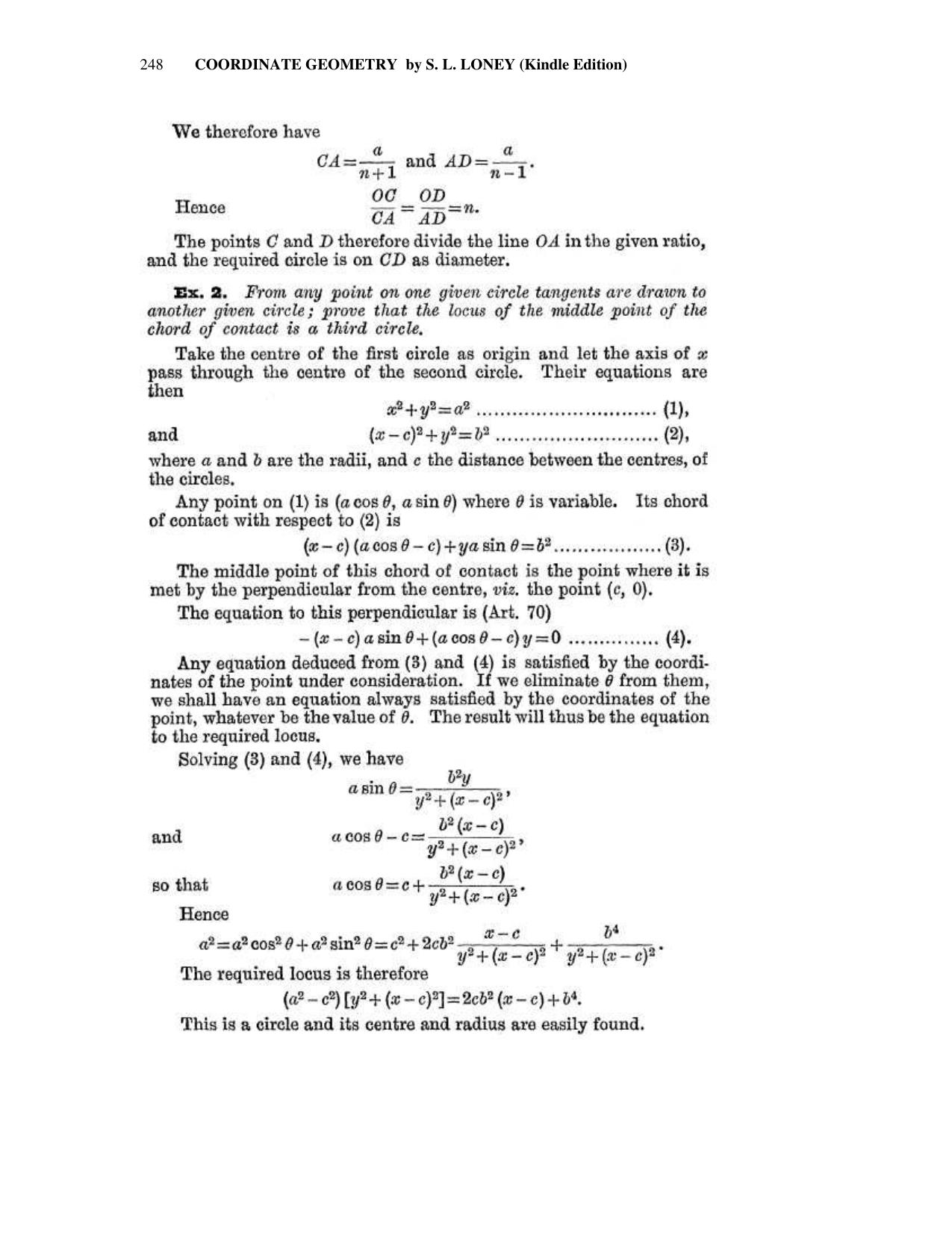 Chapter 8: The Circle - SL Loney Solutions: The Elements of Coordinate Geometry - Page 55