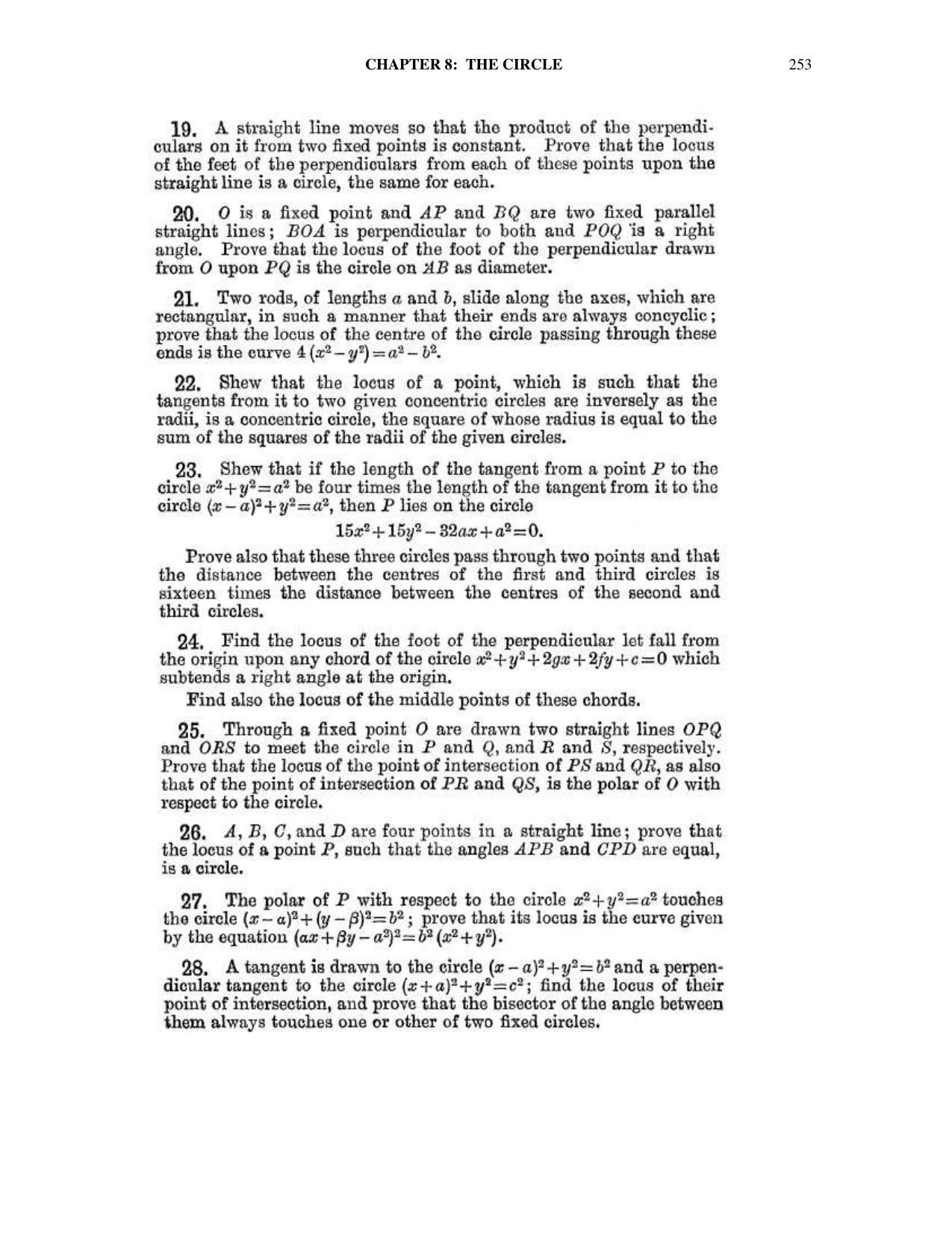 Chapter 8: The Circle - SL Loney Solutions: The Elements of Coordinate Geometry - Page 60