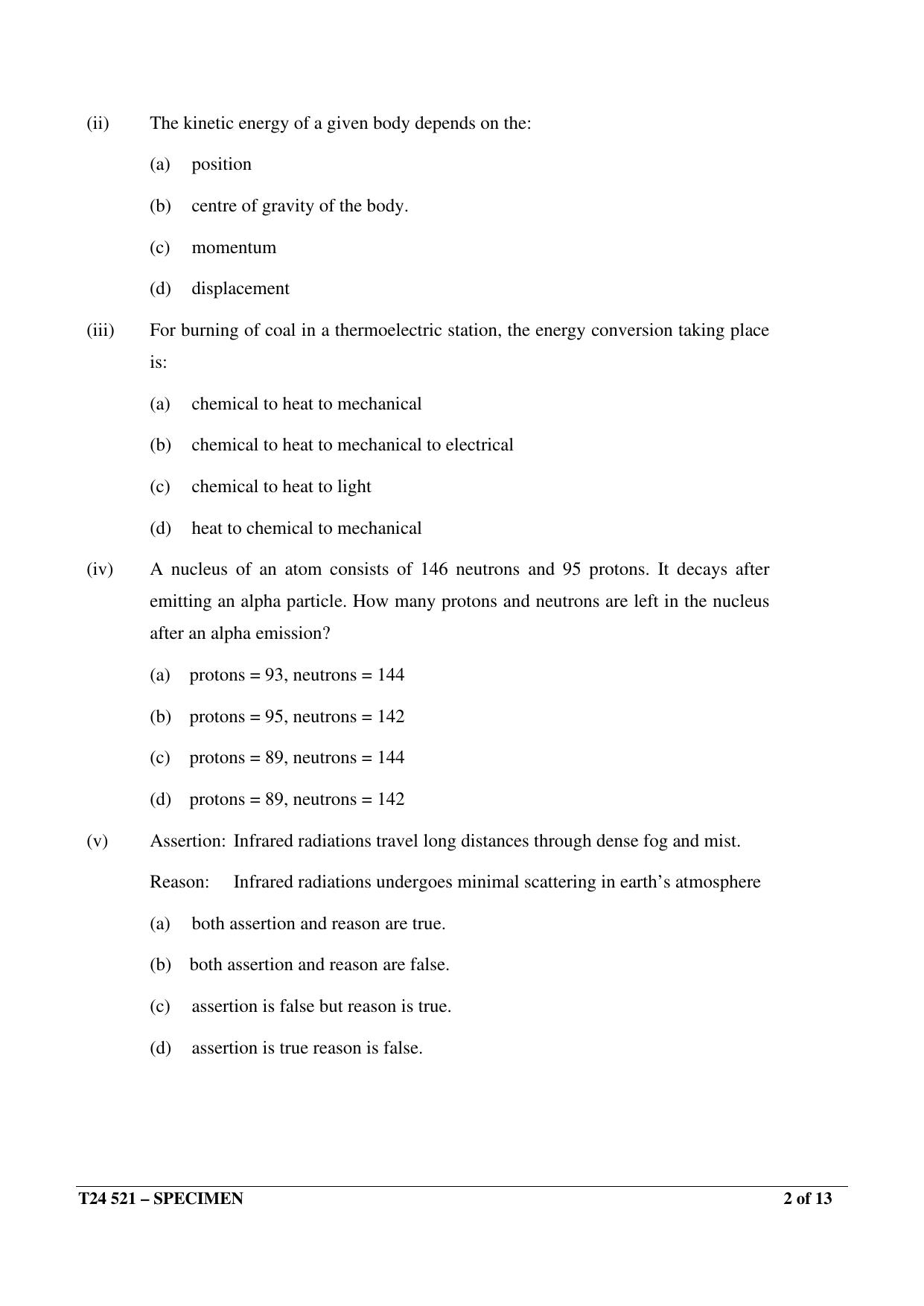 ICSE Class 10  2024 Physics Sample Paper - Page 2